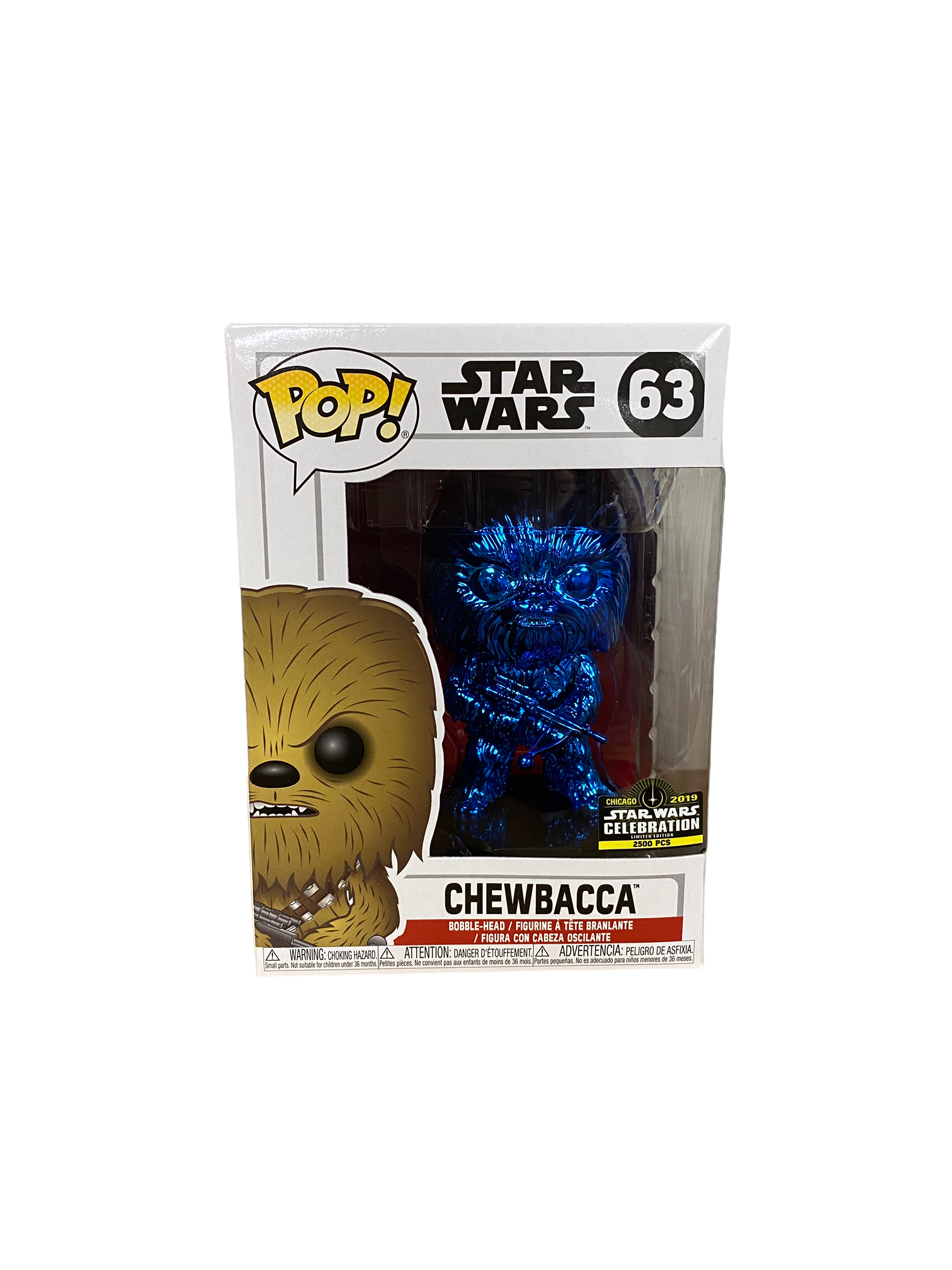 Chewbacca #63 (Blue Chrome) Funko Pop! - Star Wars - Chicago 2019 Star Wars Celebration