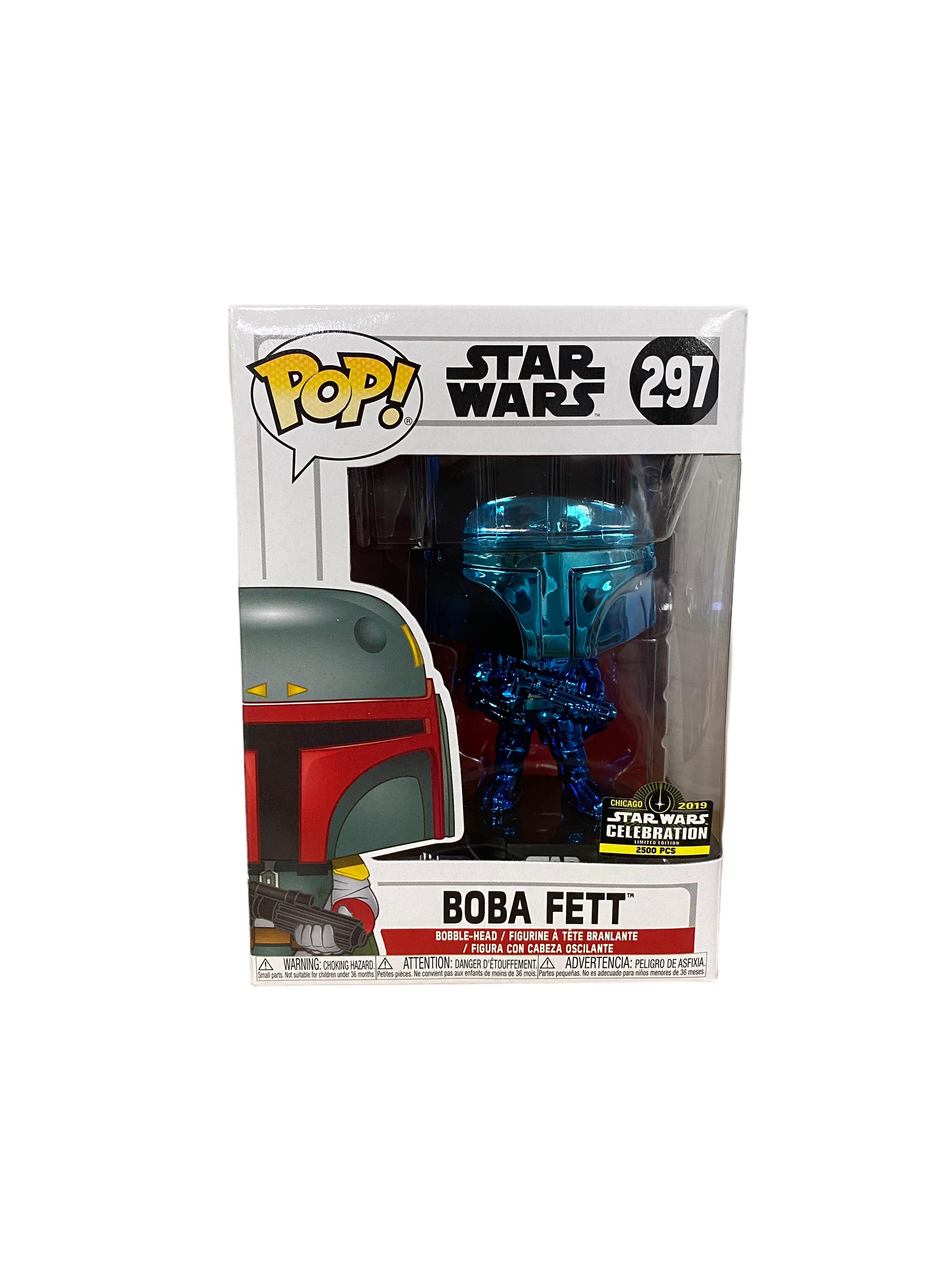 Boba Fett #297 (Blue Chrome) Funko Pop! - Star Wars - Chicago 2019 Star Wars Celebration Exclusive