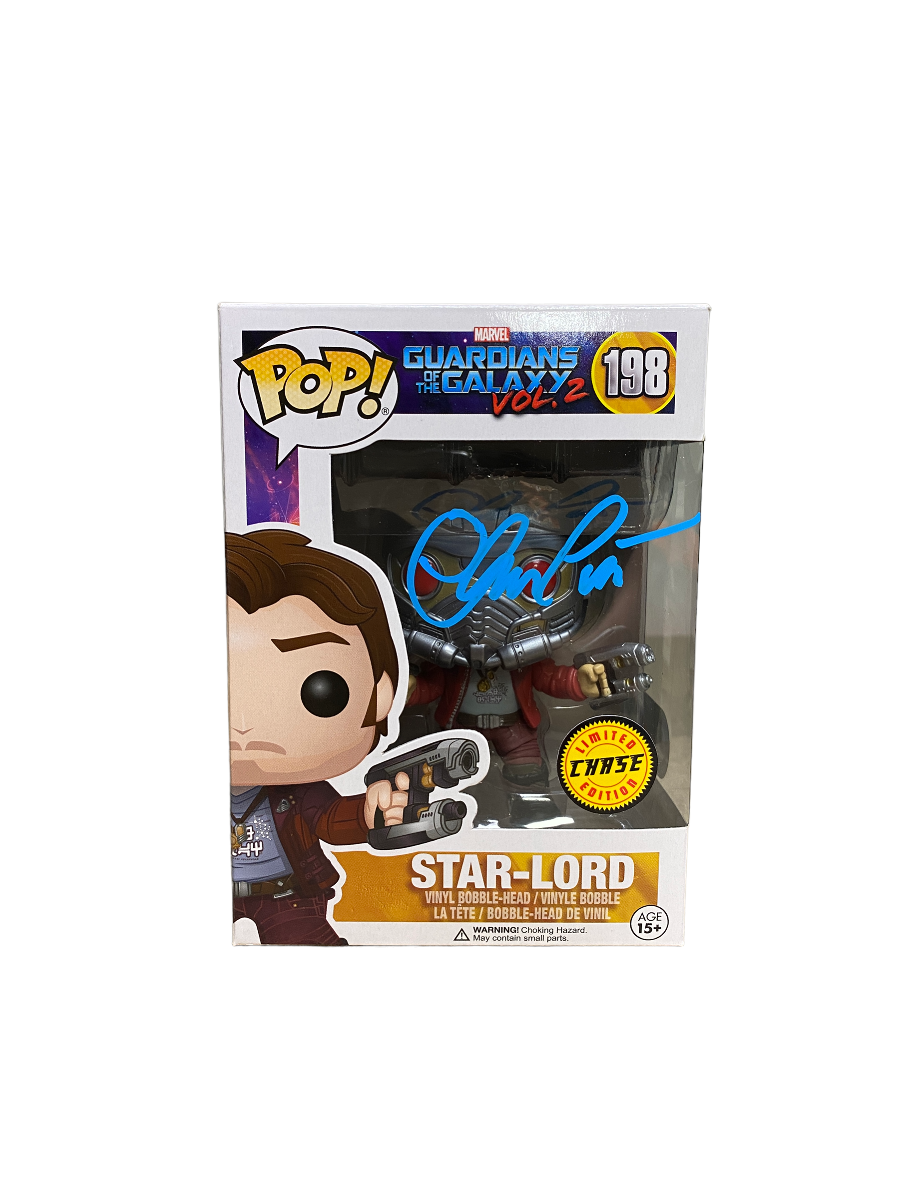 Chris Pratt Signed Star-Lord #198 (Masked Chase) Funko Pop! - Guardians Of The Galaxy Vol.2 - PopLife - SWAU Witnessed Authentication -