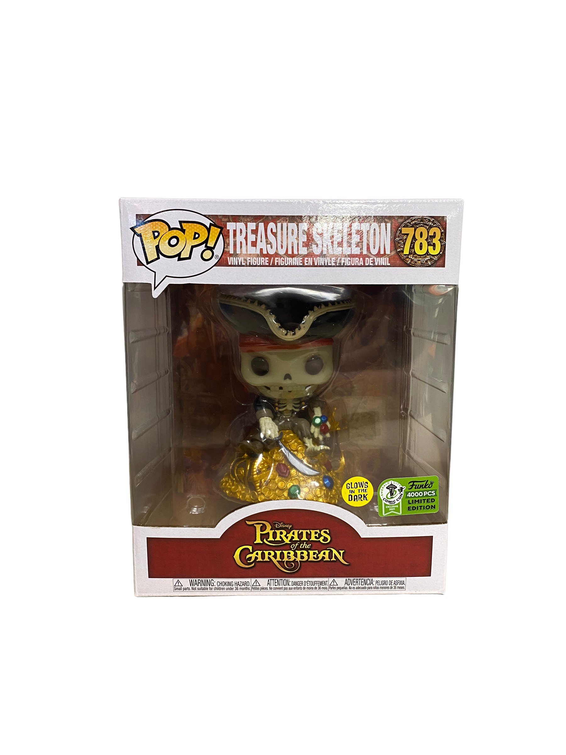 Treasure Skeleton #783 (Glows In The Dark) Deluxe Funko Pop! - Pirates Of The Caribbean - ECCC 2021 Exclusive