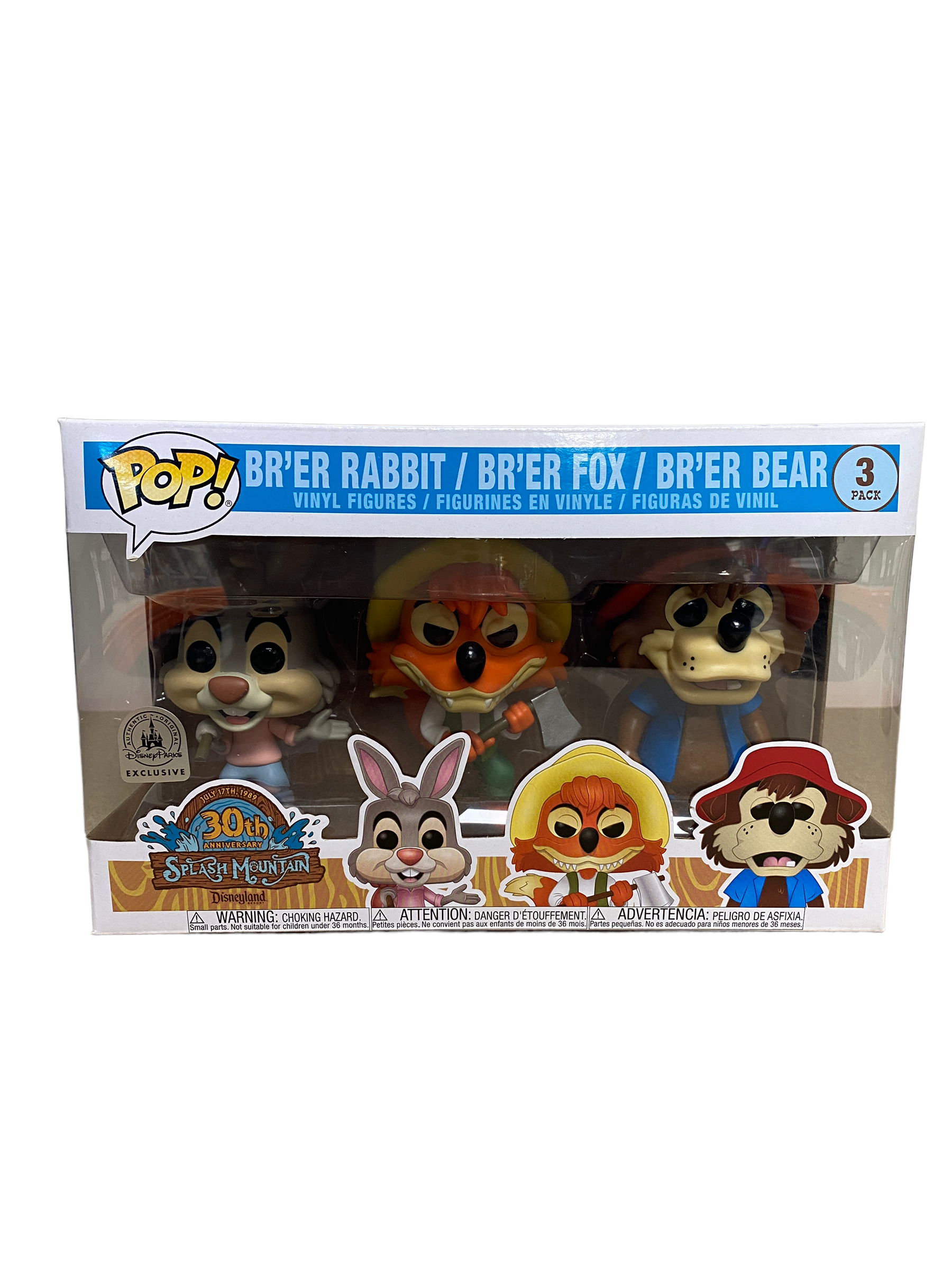 Br'er Rabbit / Br'er Fox / Br'er Bear 3 Pack Funko Pop! - Splash Mountain -