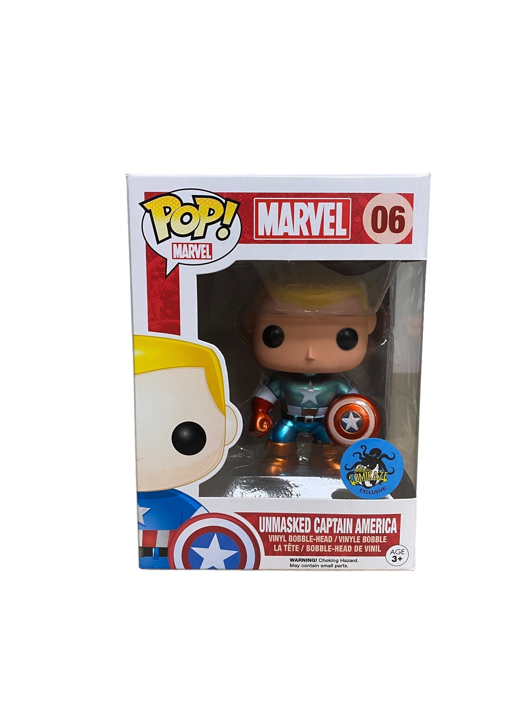 Unmasked Captain America #06 (Metallic) Funko Pop! - Marvel - LA Comic Con Exclusive -