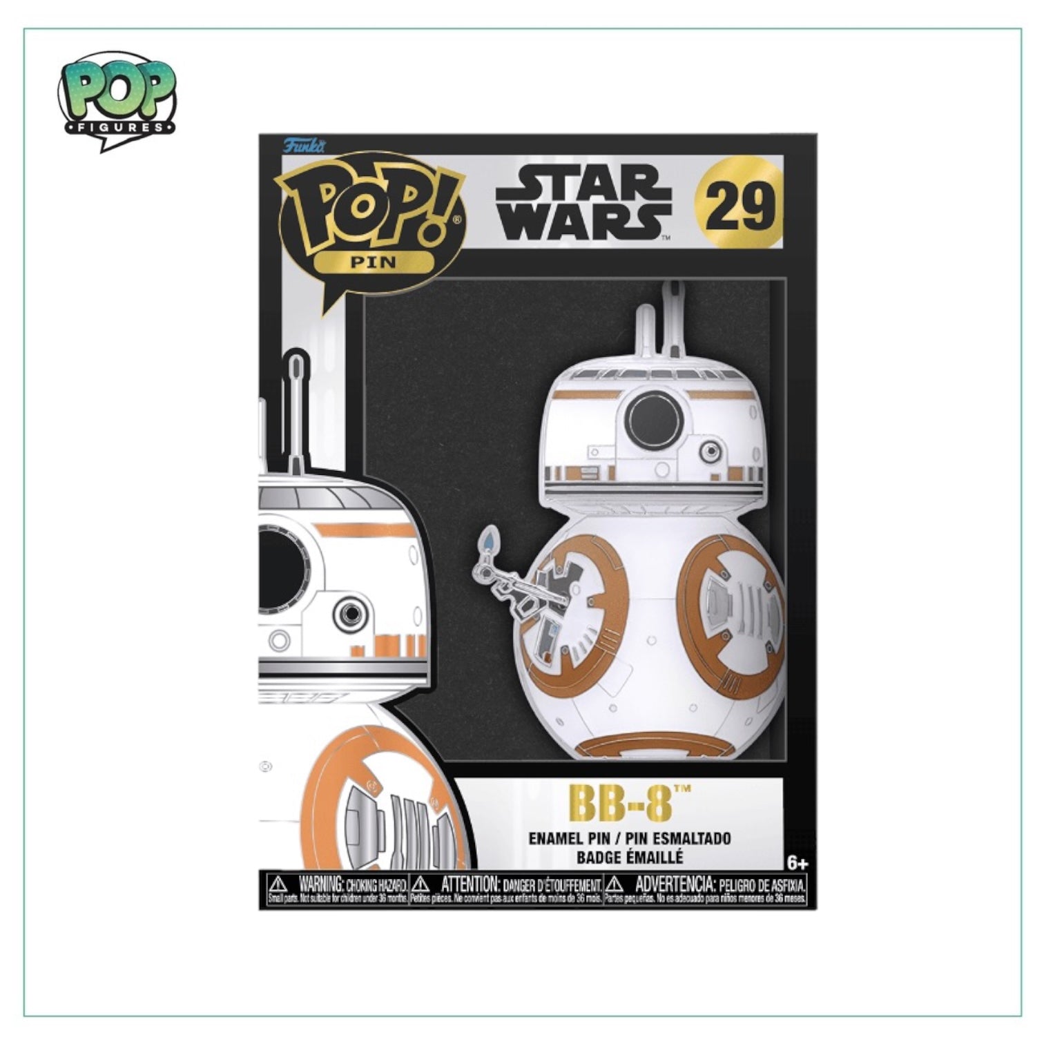 BB-8 #29 Funko Pop Pin! - Star Wars - Glow in the dark