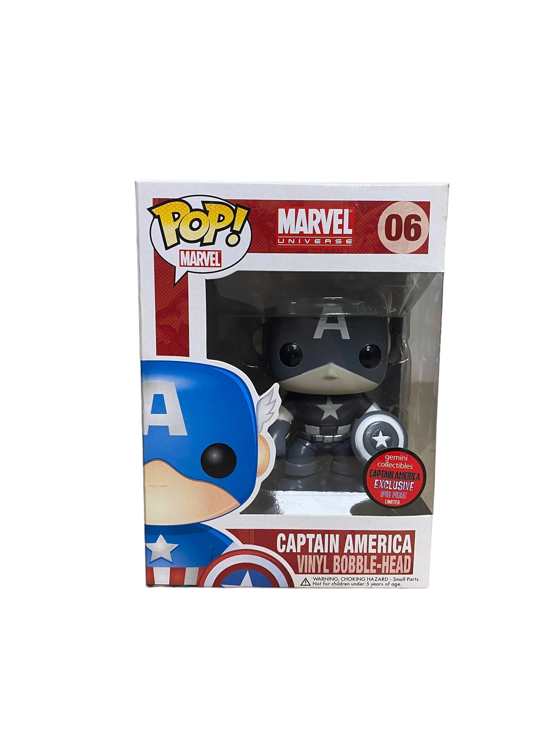 Captain America #06 (Black and White) Funko Pop! - Marvel Universe - Gemini Collectibles Exclusive