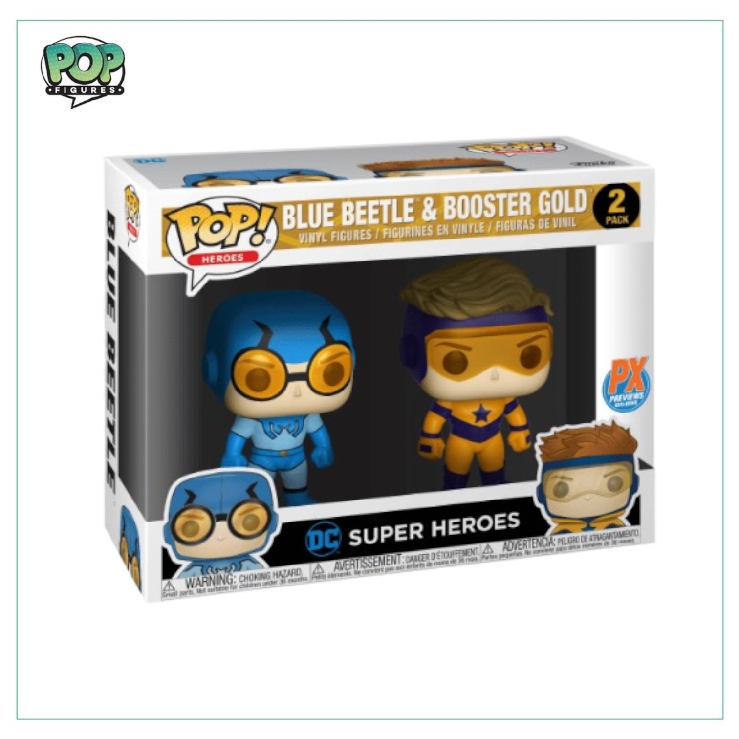 Blue Beetle & Booster Gold 2 Pack Funko Pop! - DC Super Heroes - PX Previews  - 2017 Pop -