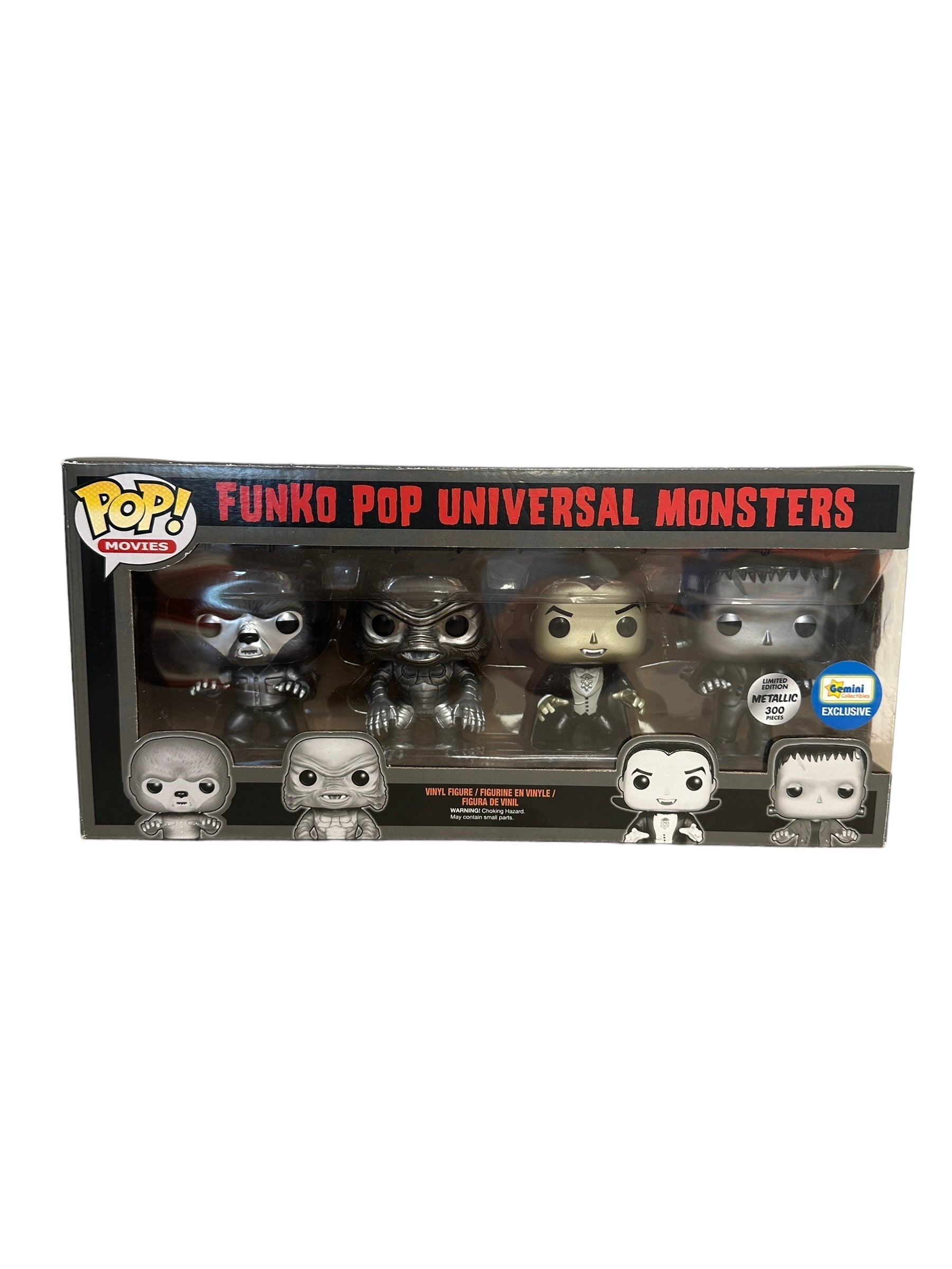 Universal Monsters 4 Pack (Metallic) Funko Pop! - Gemini Collectibles Exclusive