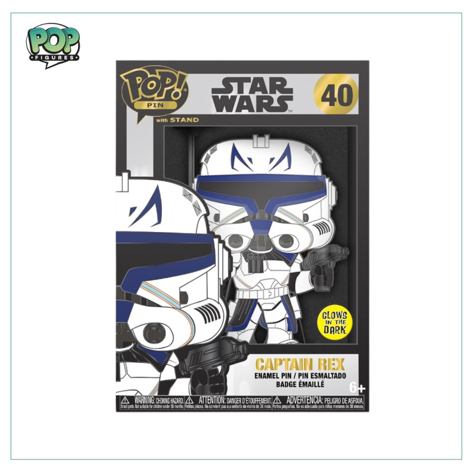 Captain Rex #40 Enamel Pop! Pin - Star Wars - Glows in the Dark