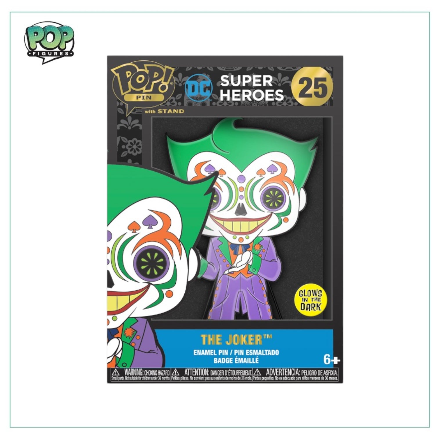 The Joker #25 Enamel Pop! Pin - DC Super Heroes - Glows in the Dark