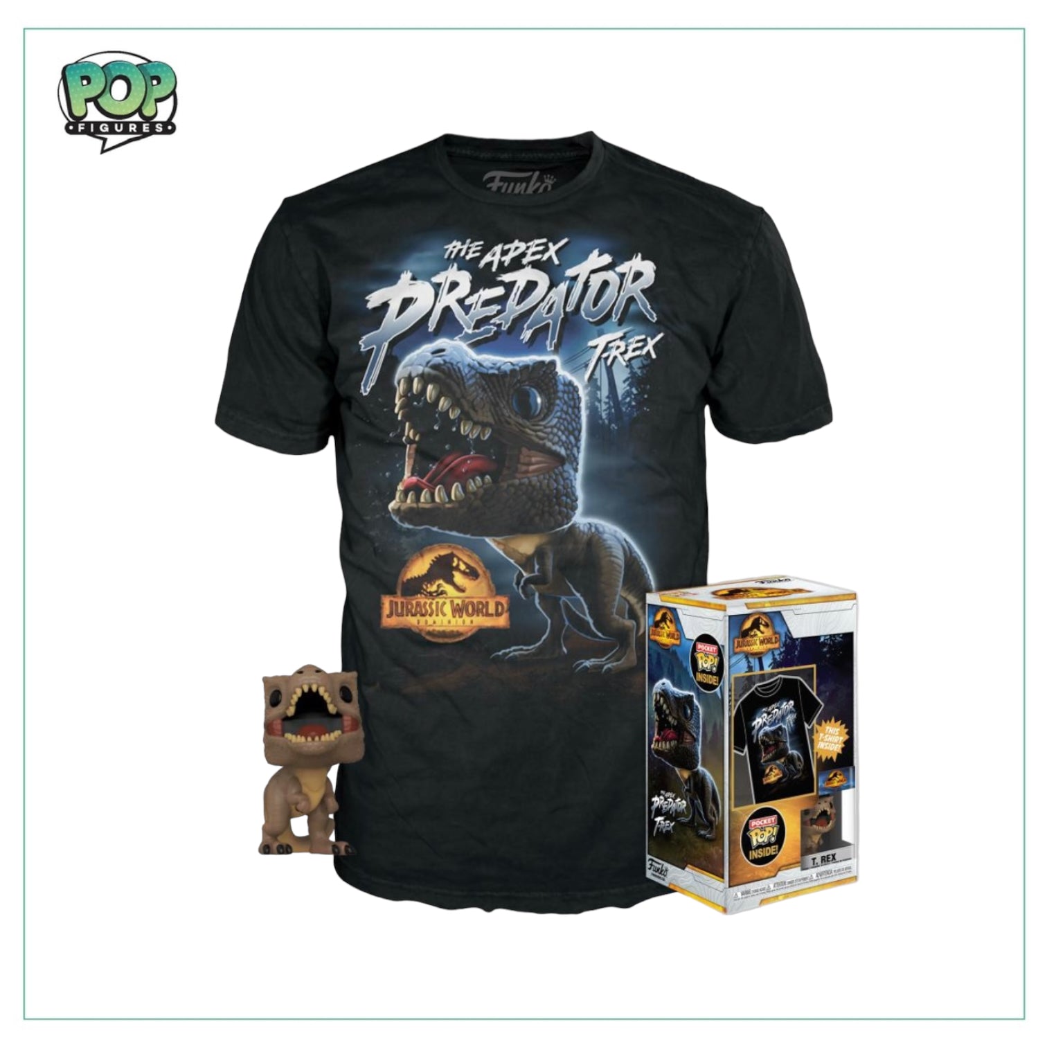 Pocket Pop! & Tee - The Apex Predator T-Rex - Jurassic World Dominion