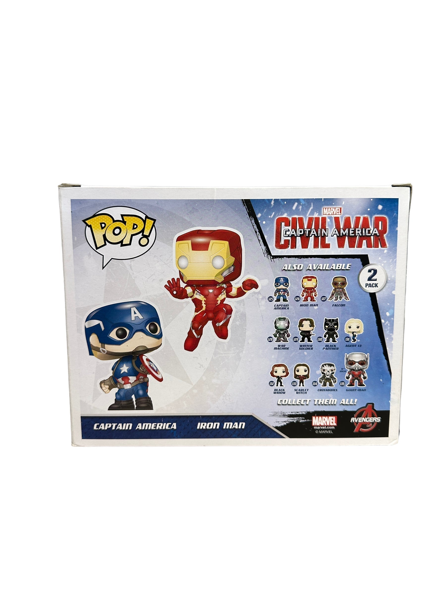 Captain America / Iron Man (Action Pose) 2 Pack Funko Pop! - Captain America Civil War - Marvel Collector Corps Exclusive -