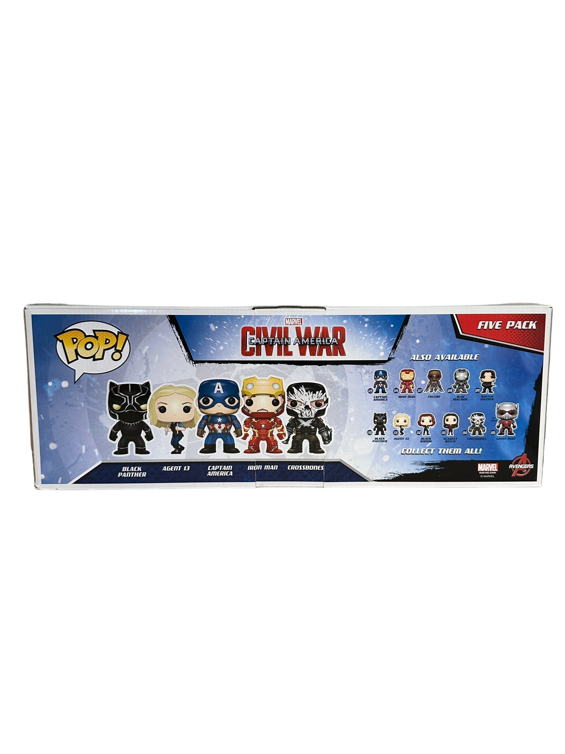 Captain America / Iron Man / Agent 13 / Black Panther / Crossbones 5 Pack Funko Pop! - Captain America Civil War - Disney Store Exclusive