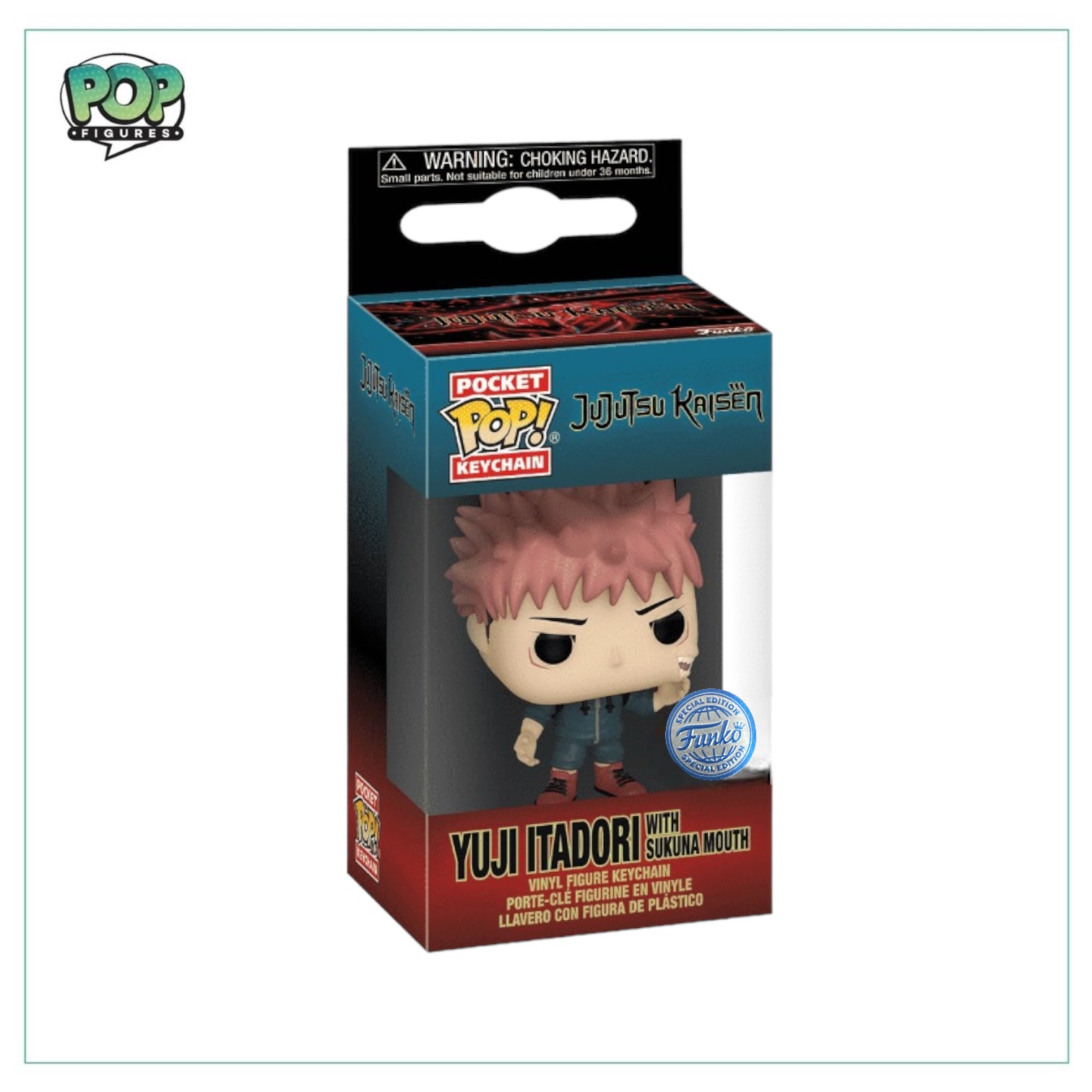 Yuji Itadori with Sukuna Mouth Pocket Pop! Keychain - Jujutsu Kaisen - Special Edition