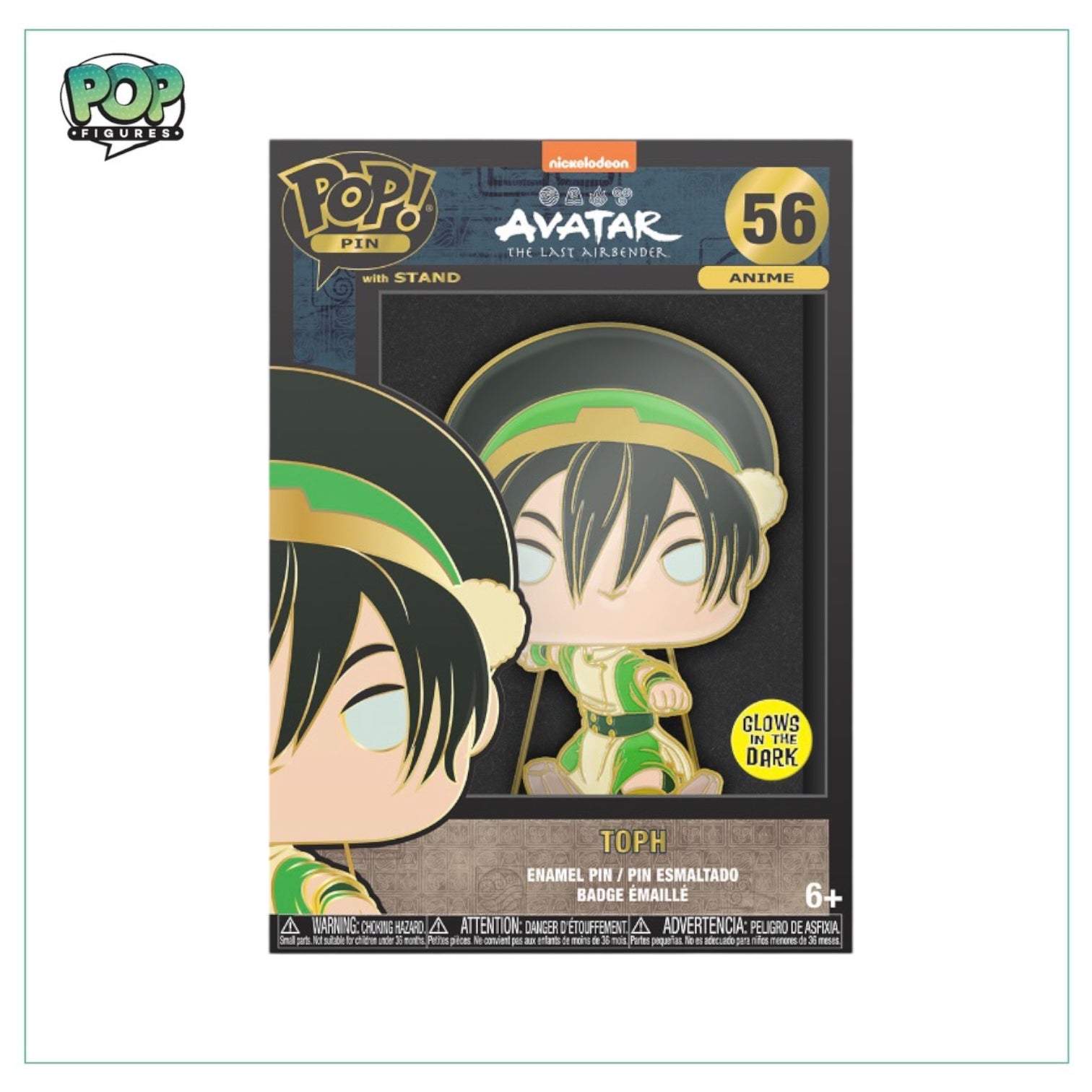 Toph #56 Enamel Pop! Pin -Avatar the Last Airbender - Glow in the Dark