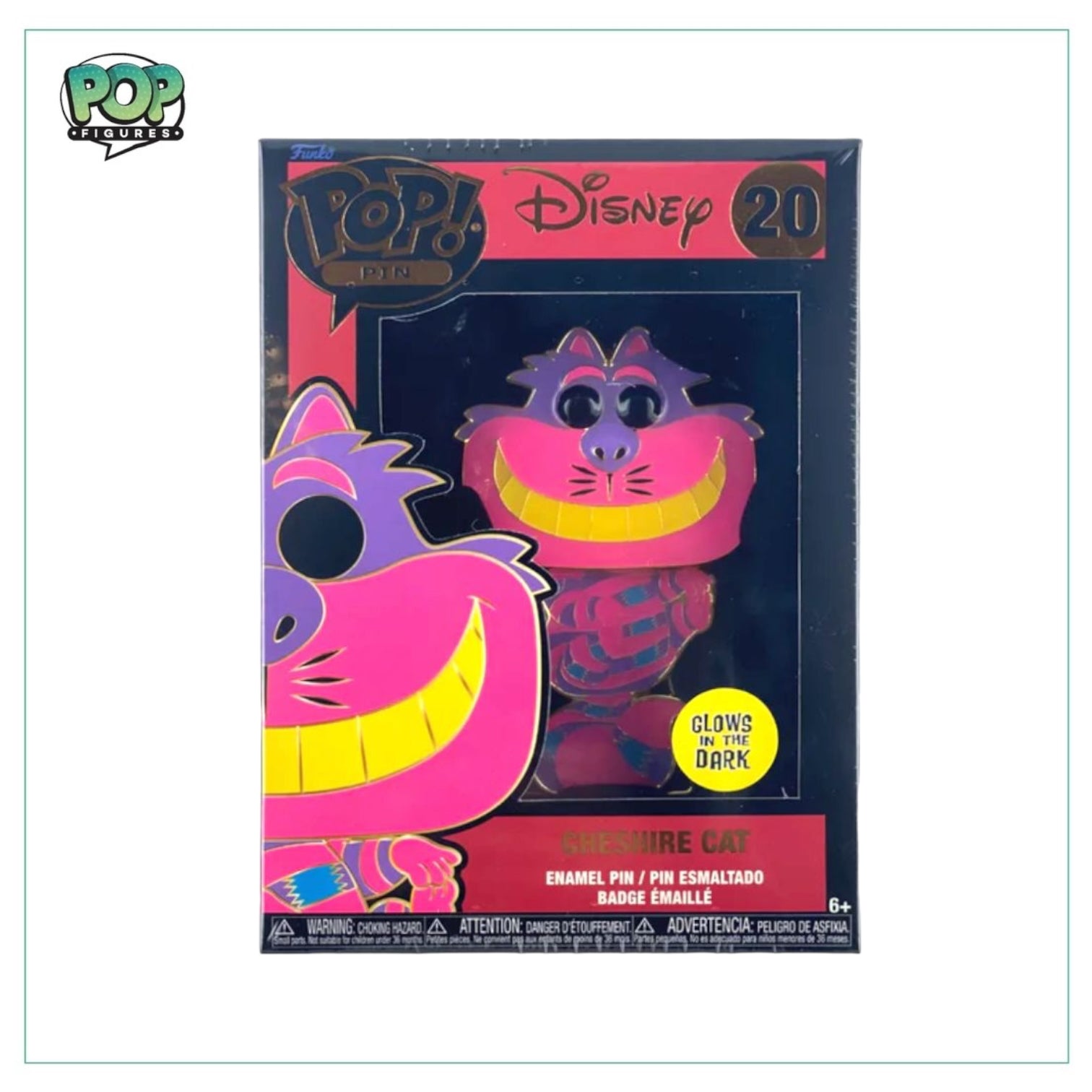 Cheshire Cat #20 Enamel Pop Pin - Alice in Wonderland - Glows in the Dark Chance of chase