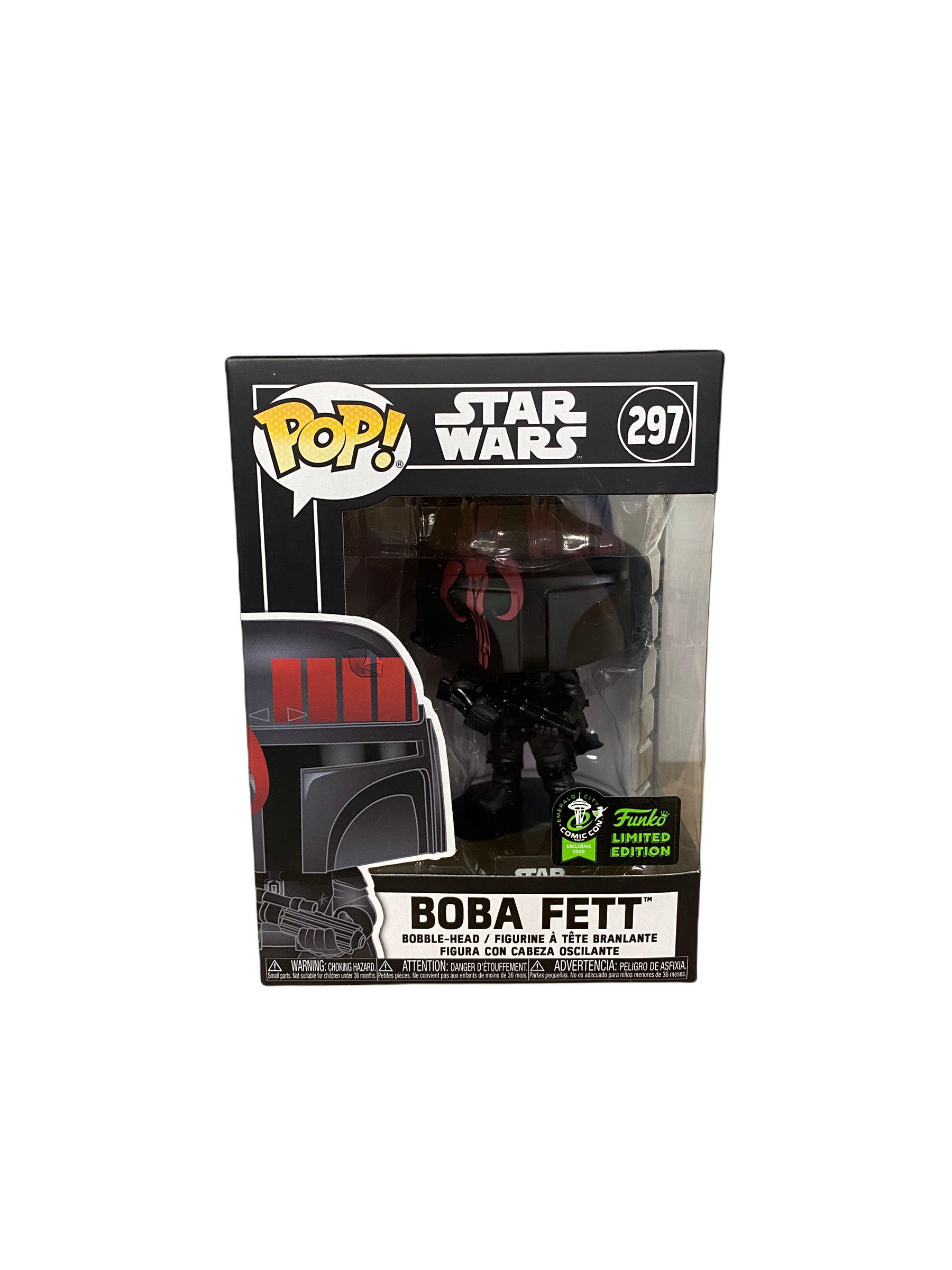 Boba Fett #297 (Black and Red) Funko Pop! - Star Wars - ECCC 2020 Official Convention Exclusive -