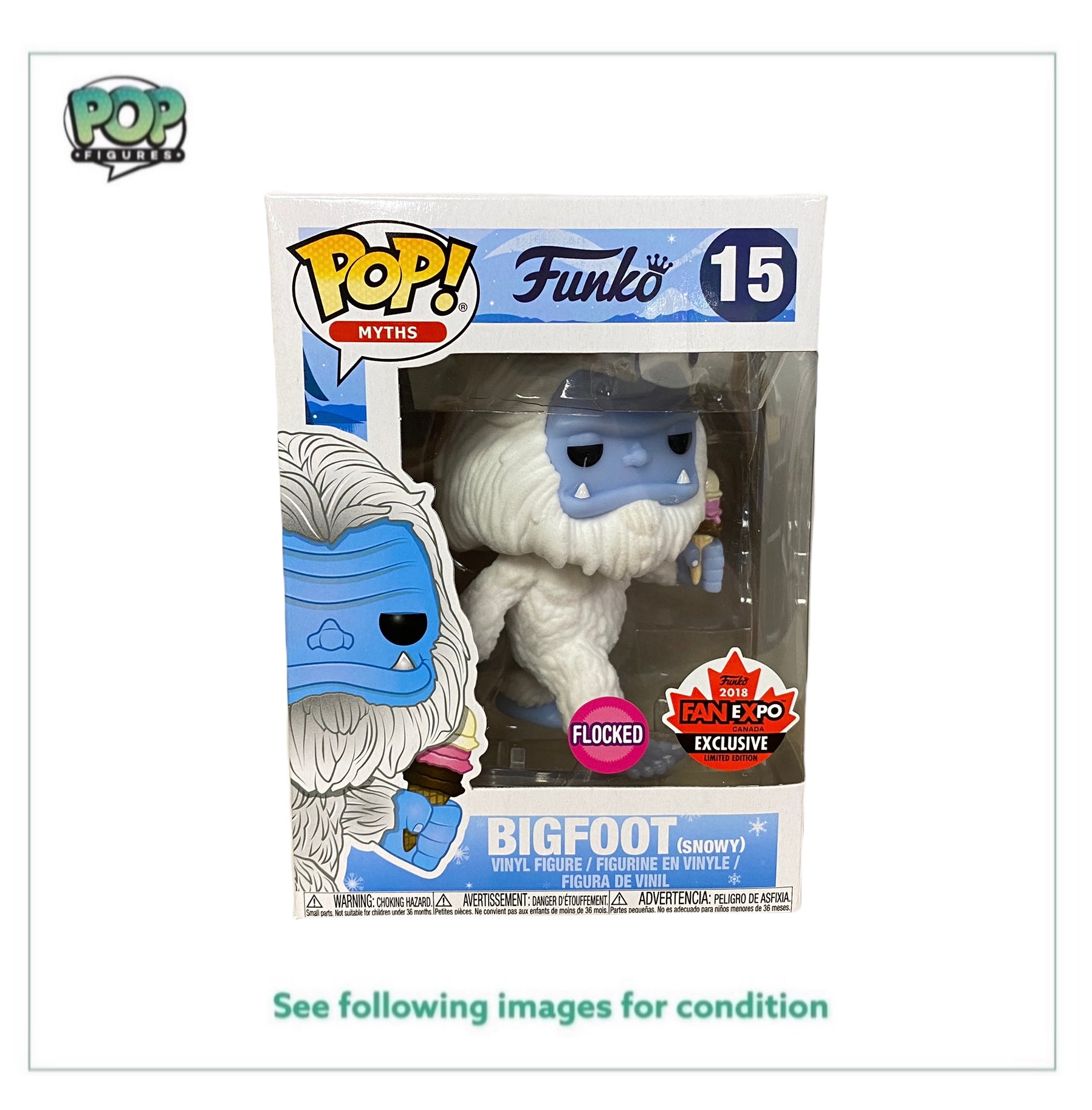 Bigfoot (Snowy-Flocked) #15 Funko Pop! - Myths - Fan Expo Canada 2018 Official Convention Exclusive -