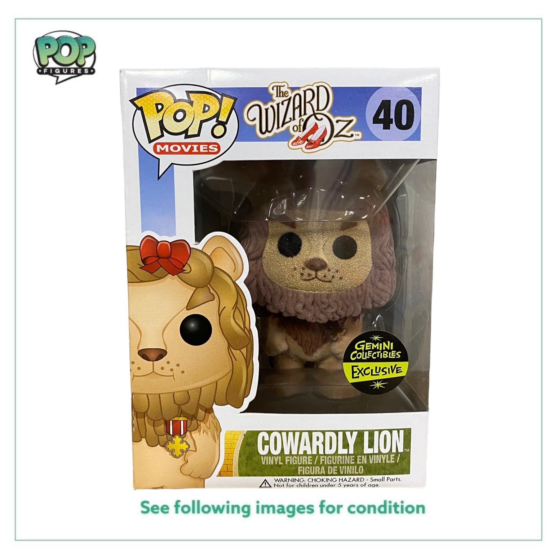 Cowardly Lion #40 (Flocked) Funko Pop! - The Wizard Of Oz - Gemini Collectibles Exclusive -