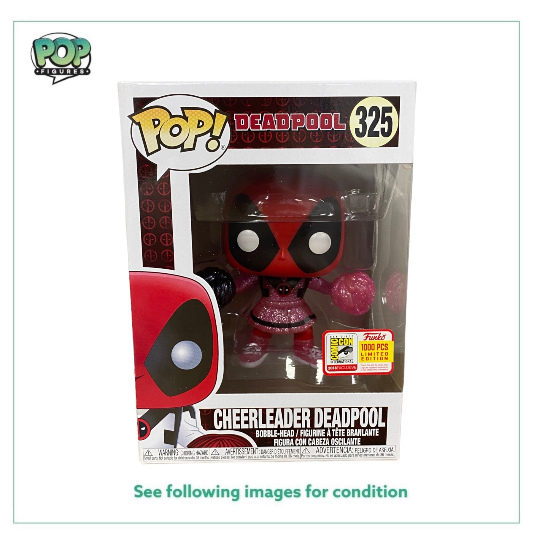 Cheerleader Deadpool #325 (Glitter) Funko Pop! - Deadpool - SDCC 2018 Exclusive