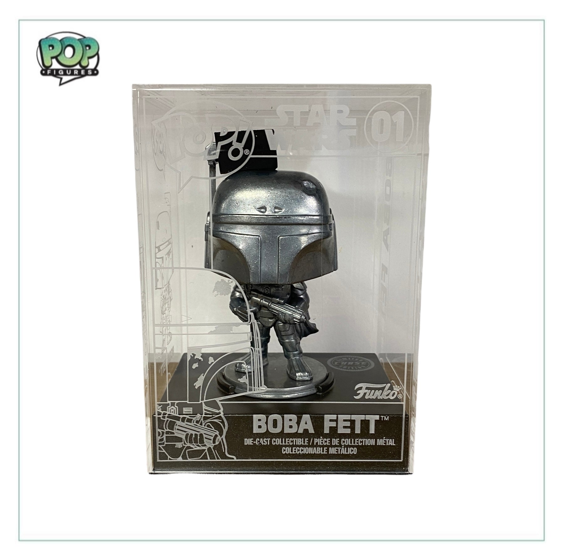 Boba Fett #01 (Sliver Chase) Die Cast Funko Pop! - Star Wars - Funko Shop Exclusive