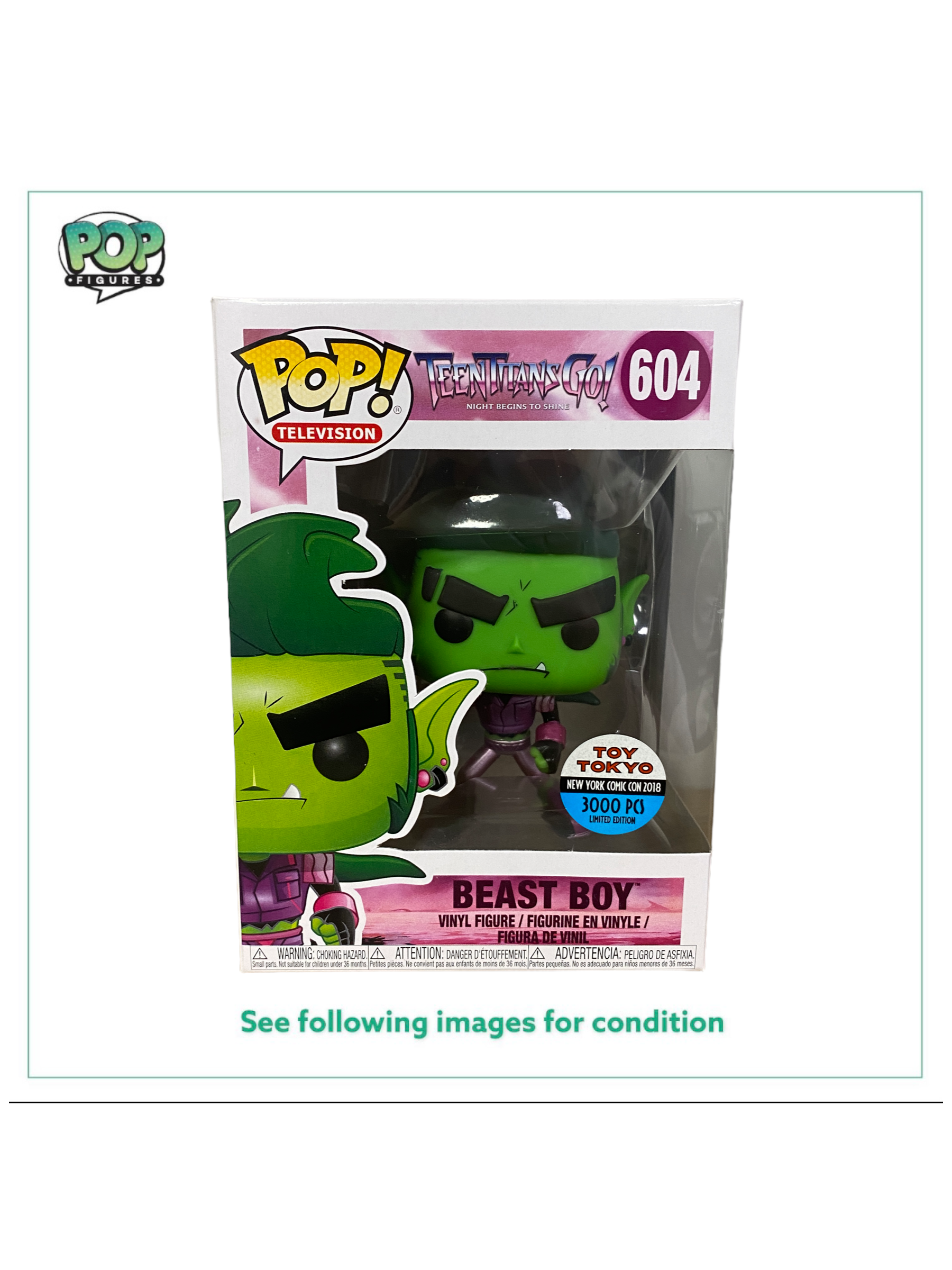 Beast Boy #604 (Metallic) Funko Pop! - Teen Titans Go! - NYCC Toy Tokyo 2018 Exclusive