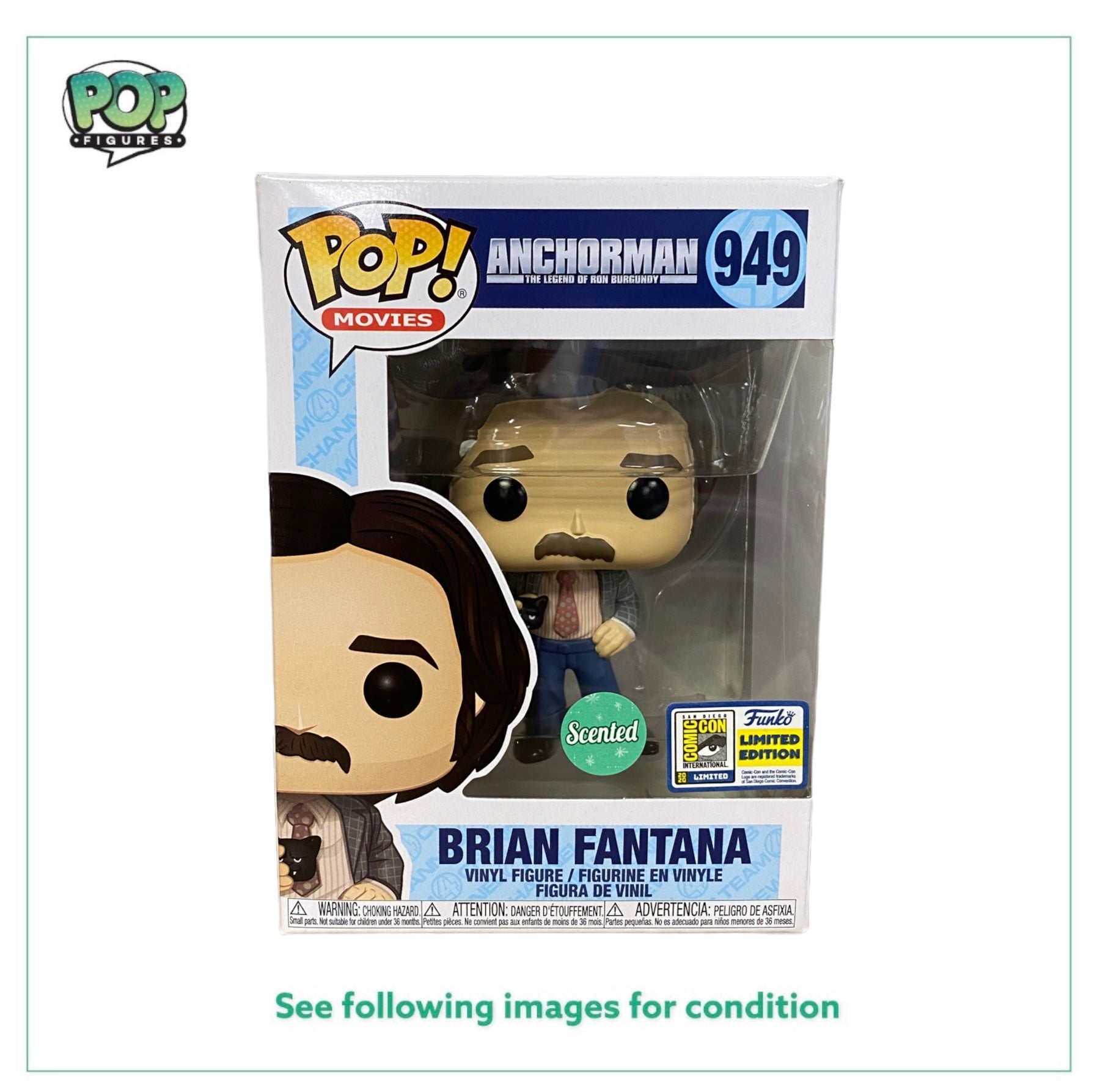 Brian Fantana #949 (Scented) Funko Pop! - Anchorman: The Legend Of Ron Burgundy - SDCC 2020 Official Convention Exclusive -