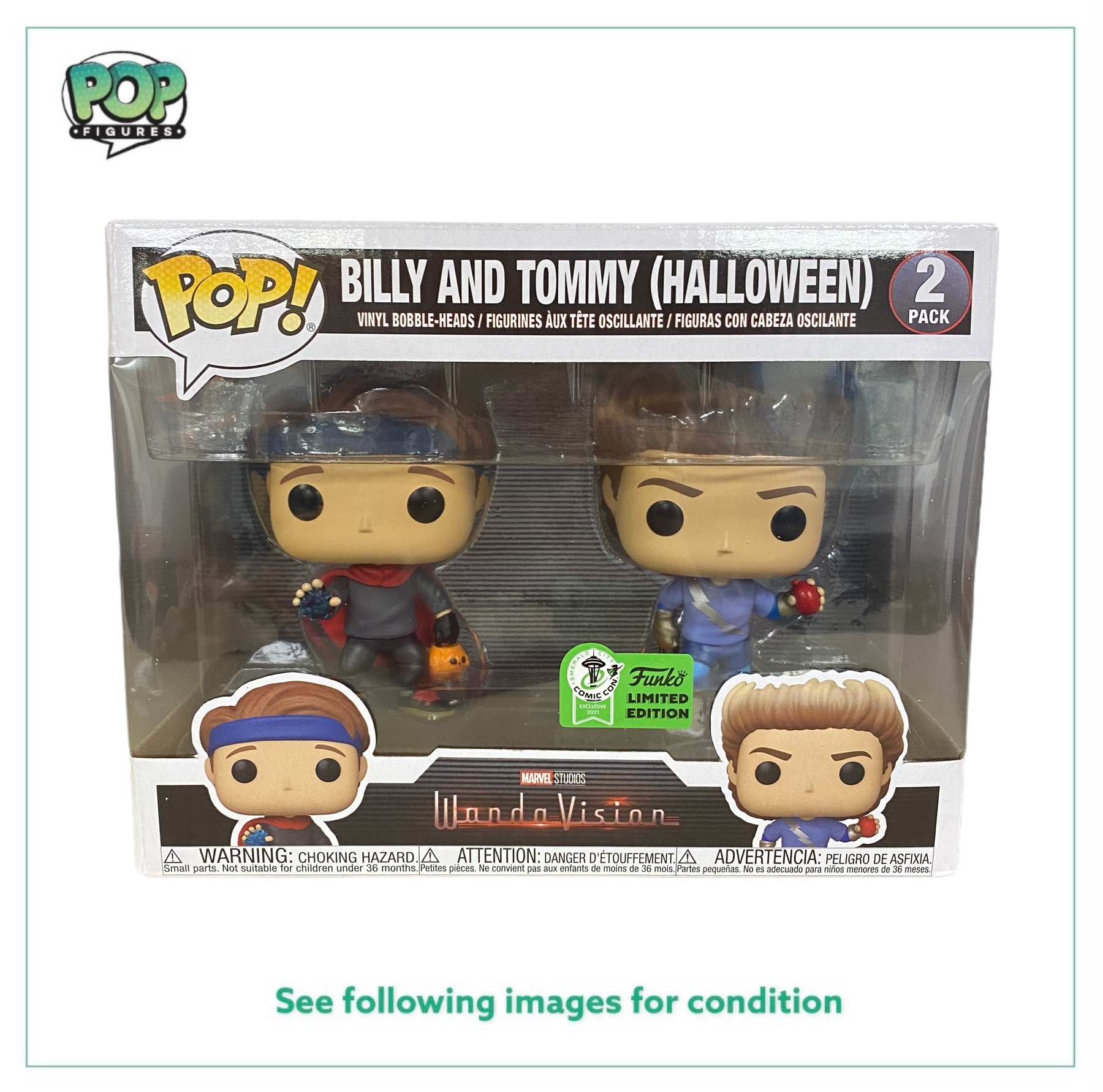 Billy And Tommy (Halloween) 2 Pack Funko Pop! - Wandavision - ECCC 2021 Official Convention Exclusive -