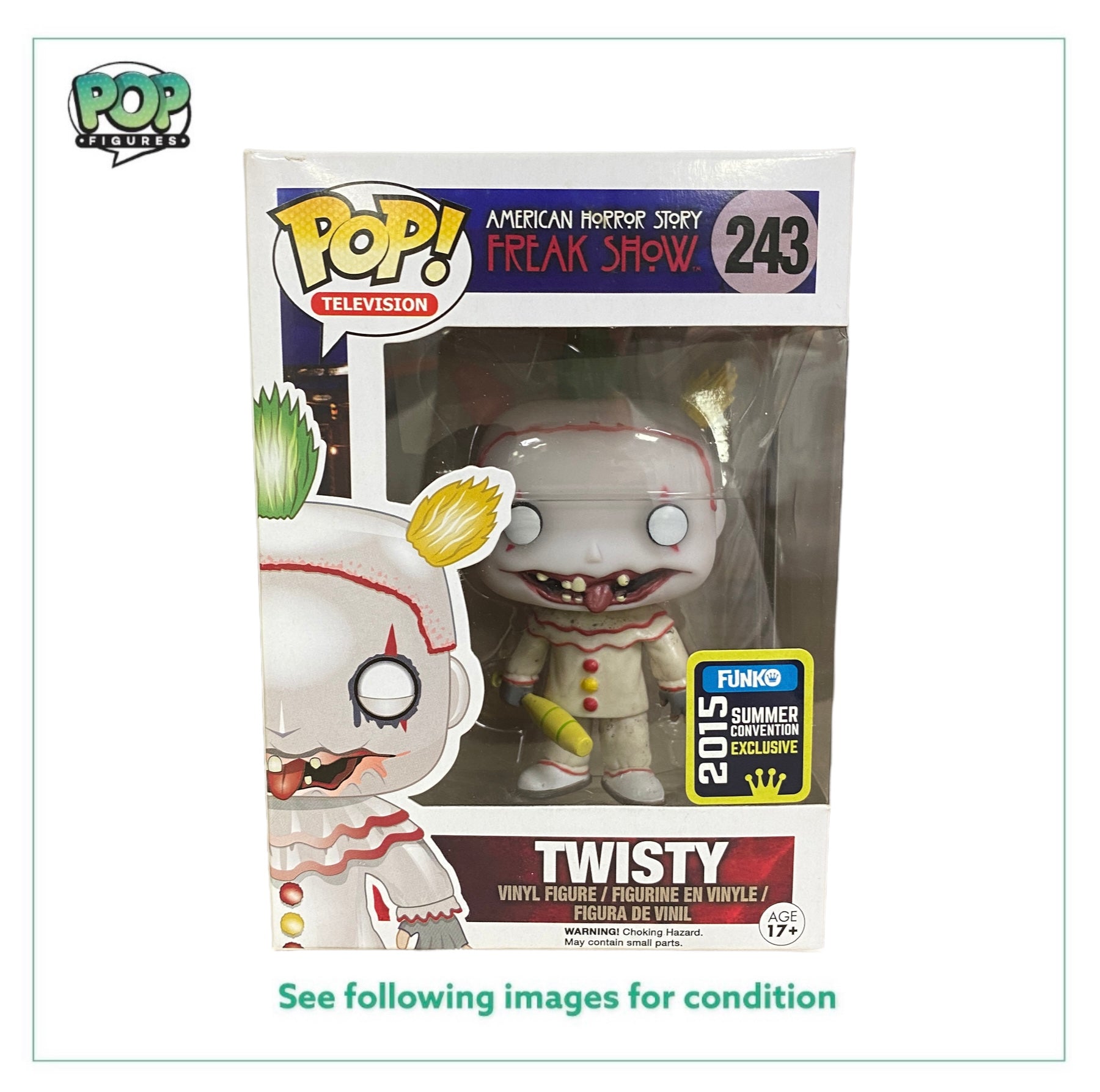 Twisty #243 (Unmasked) Funko Pop! - American Horror Story Freak Show - SDCC 2015 Shared Exclusive -