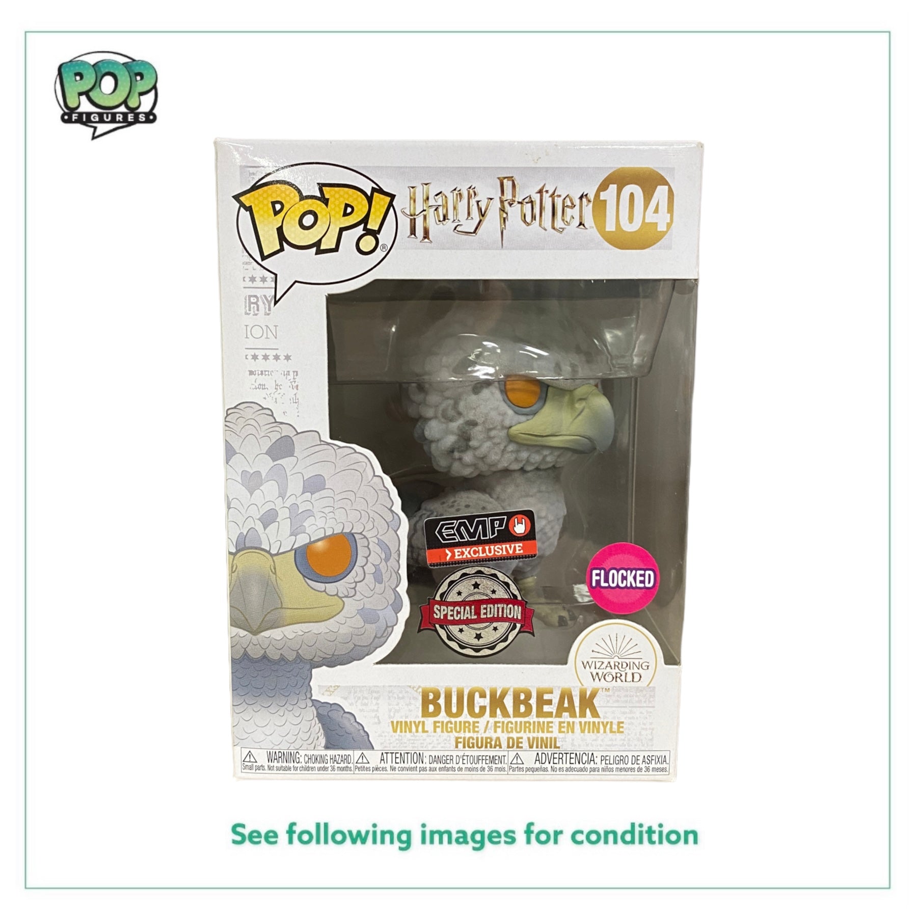 Buckbeak #104 (Yellow Eyes Flocked) Funko Pop! - Harry Potter - EMP Exclusive -