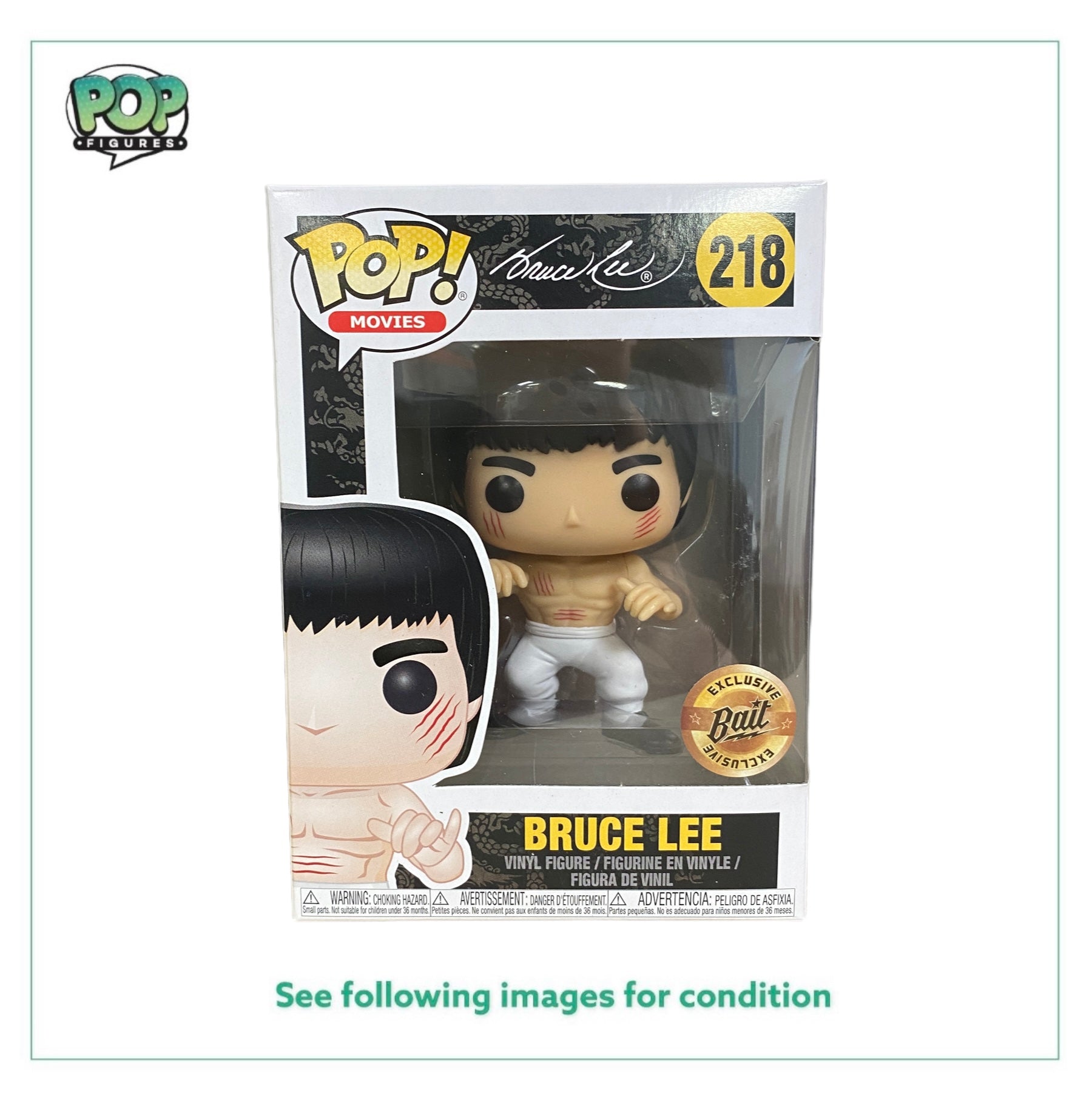 Bruce Lee #218 (Enter The Dragon, White Pants) Funko Pop! - Bruce Lee - 2018 Pop! - Bait Exclusive -