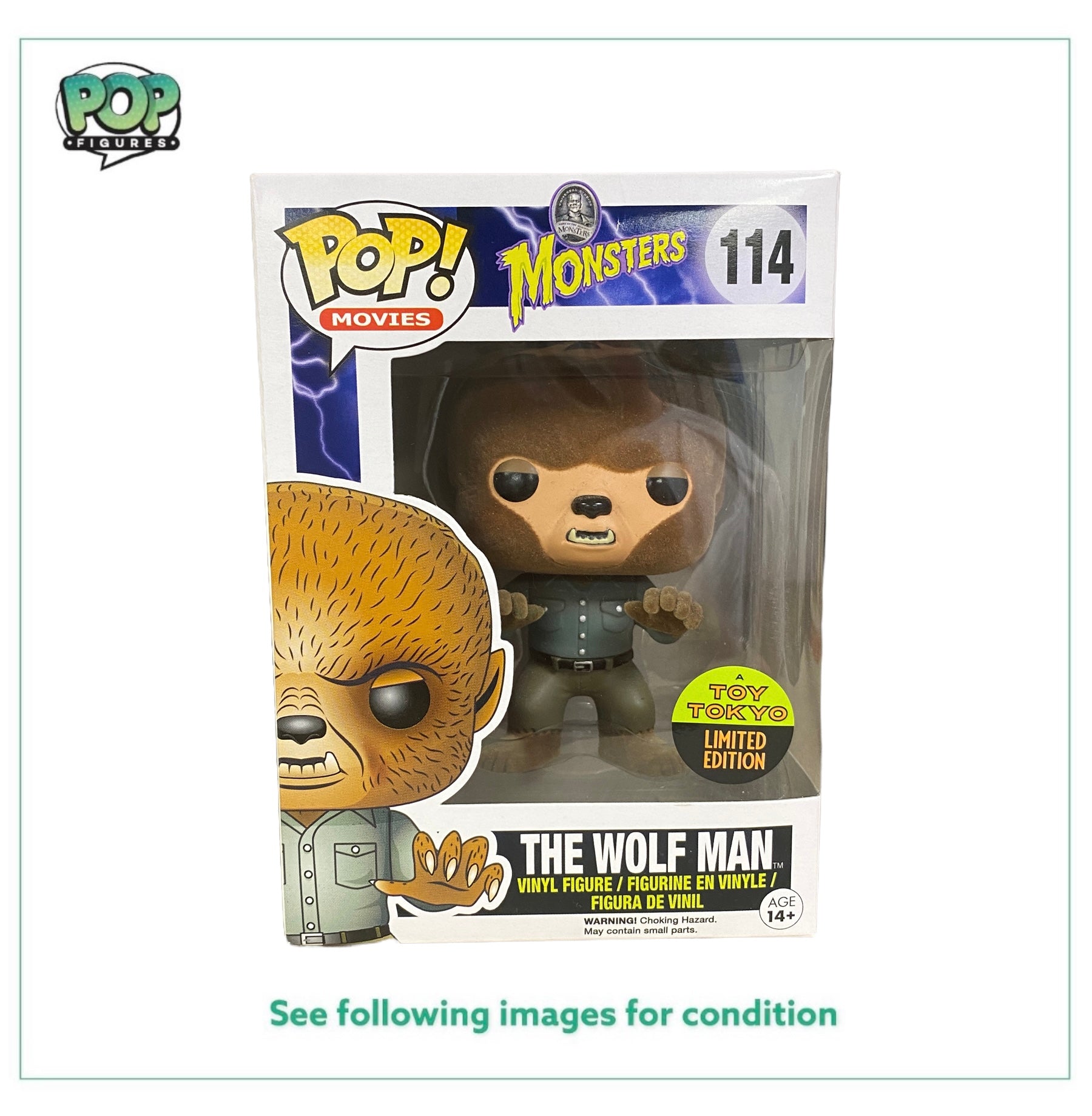 The Wolf Man #114 (Flocked) Funko Pop! - Monsters - SDCC 2015 Toy Tokyo Exclusive -