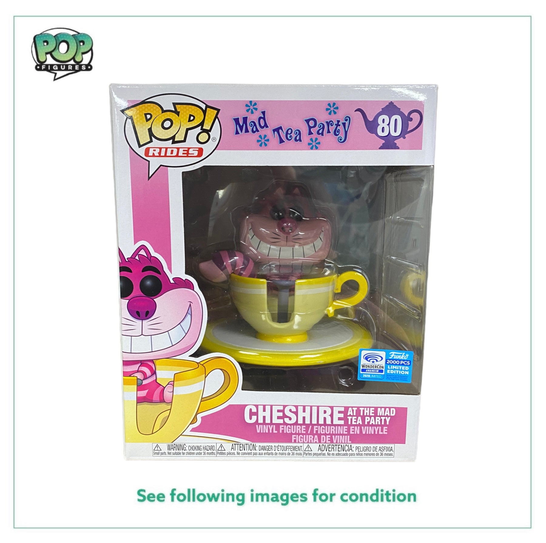 Cheshire At The Mad Tea Party #80 Funko Pop Ride! - Mad Tea Party - Anaheim WonderCon 2020 Exclusive