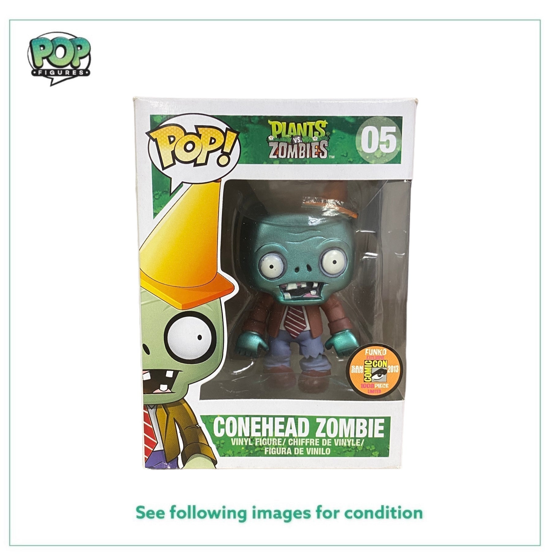 Conehead Zombie #05 (Metallic) Funko Pop! - Plants Vs. Zombies - SDCC 2013 Exclusive