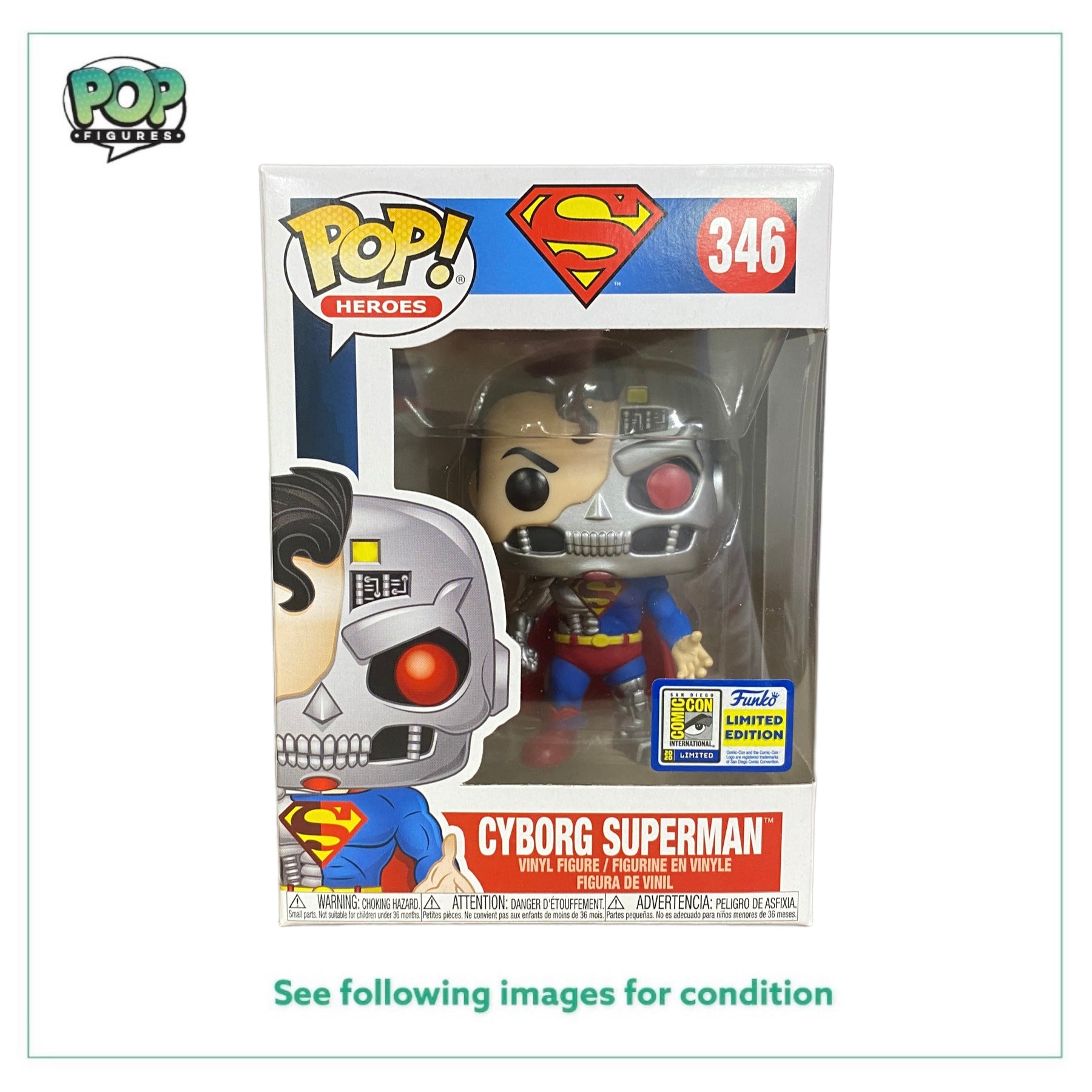 Cyborg Superman #346 Funko Pop! - DC Super Heroes - SDCC 2020 Official Convention Exclusive -