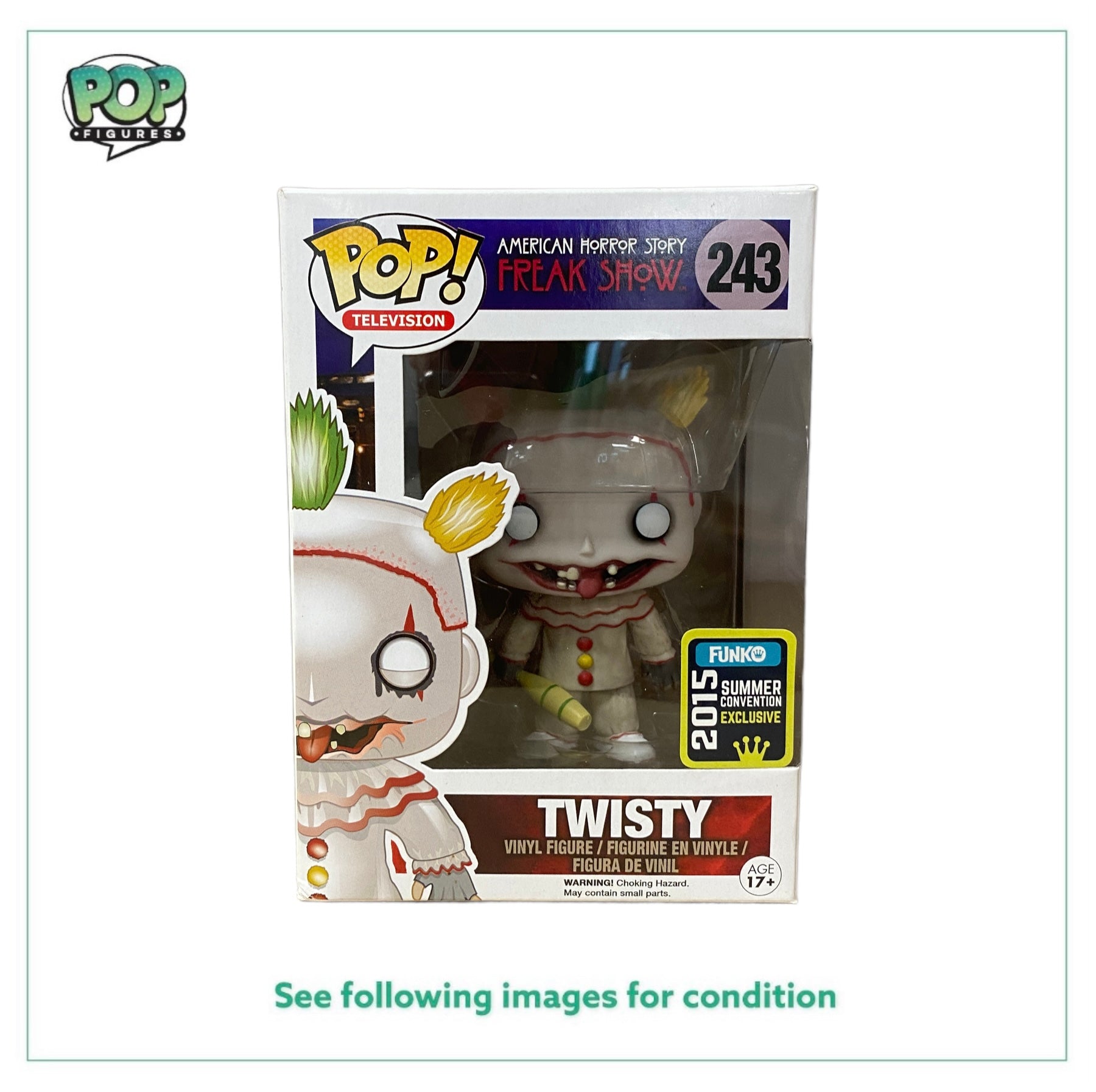 Twisty #243 (Unmasked) Funko Pop! - American Horror Story Freak Show - SDCC 2015 Shared Exclusive -