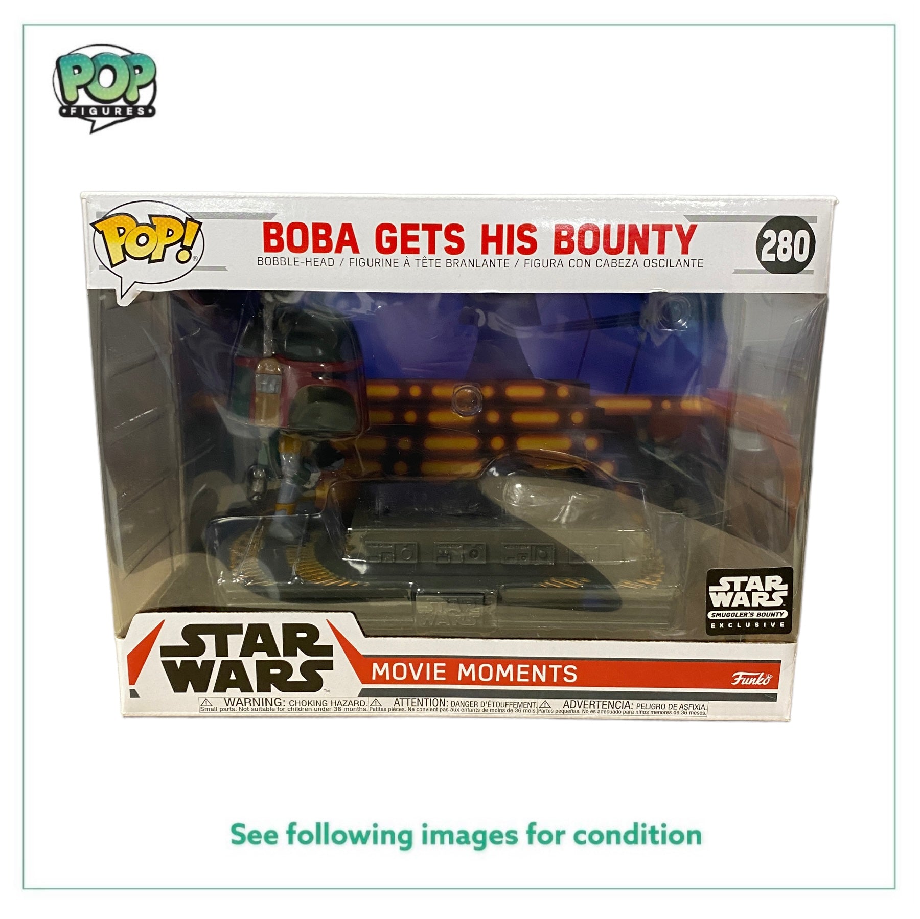 Boba Gets His Bounty #280 Funko Pop Movie Moment! - Star Wars The Empire Strikes Back - Smugglers Bounty Exclusive -