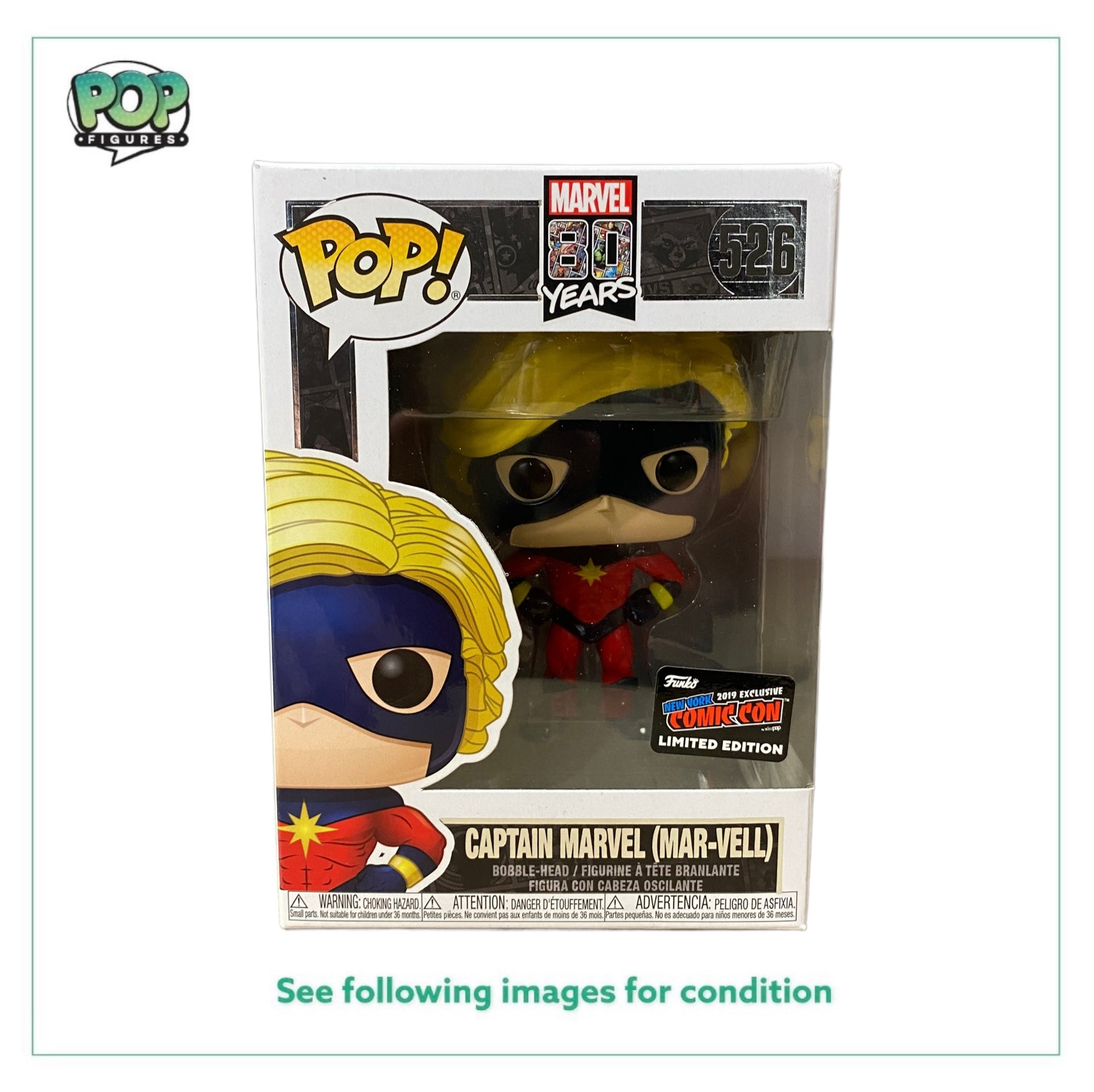 Captain Marvel (Mar-Vell) #526 Funko Pop! - Marvel 80 Years - NYCC 2019 Official Convention Exclusive -