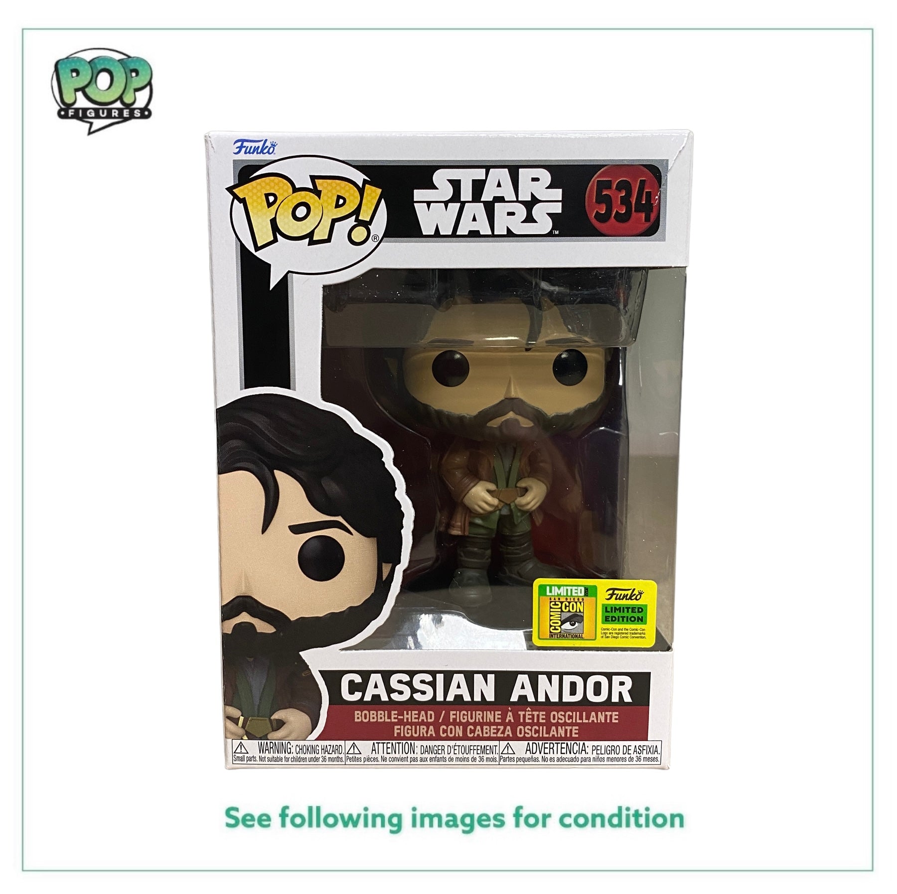 Cassian Andor #534 Funko Pop! - Star Wars Andor - SDCC 2022 Official Convention Exclusive -