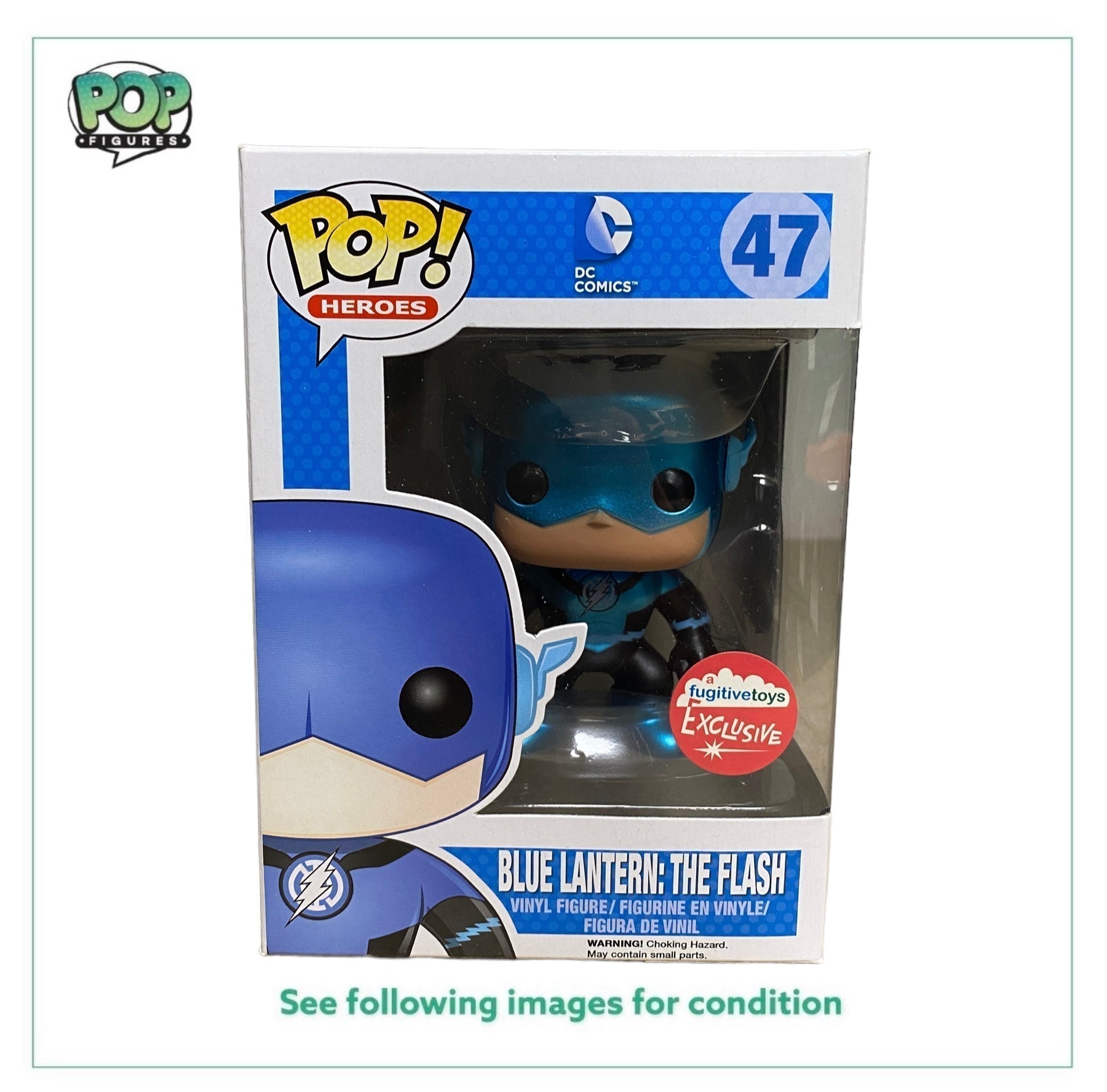 Blue Lantern: The Flash #47 (Metallic) Funko Pop! - DC Comics - Fugitive Toys Exclusive -