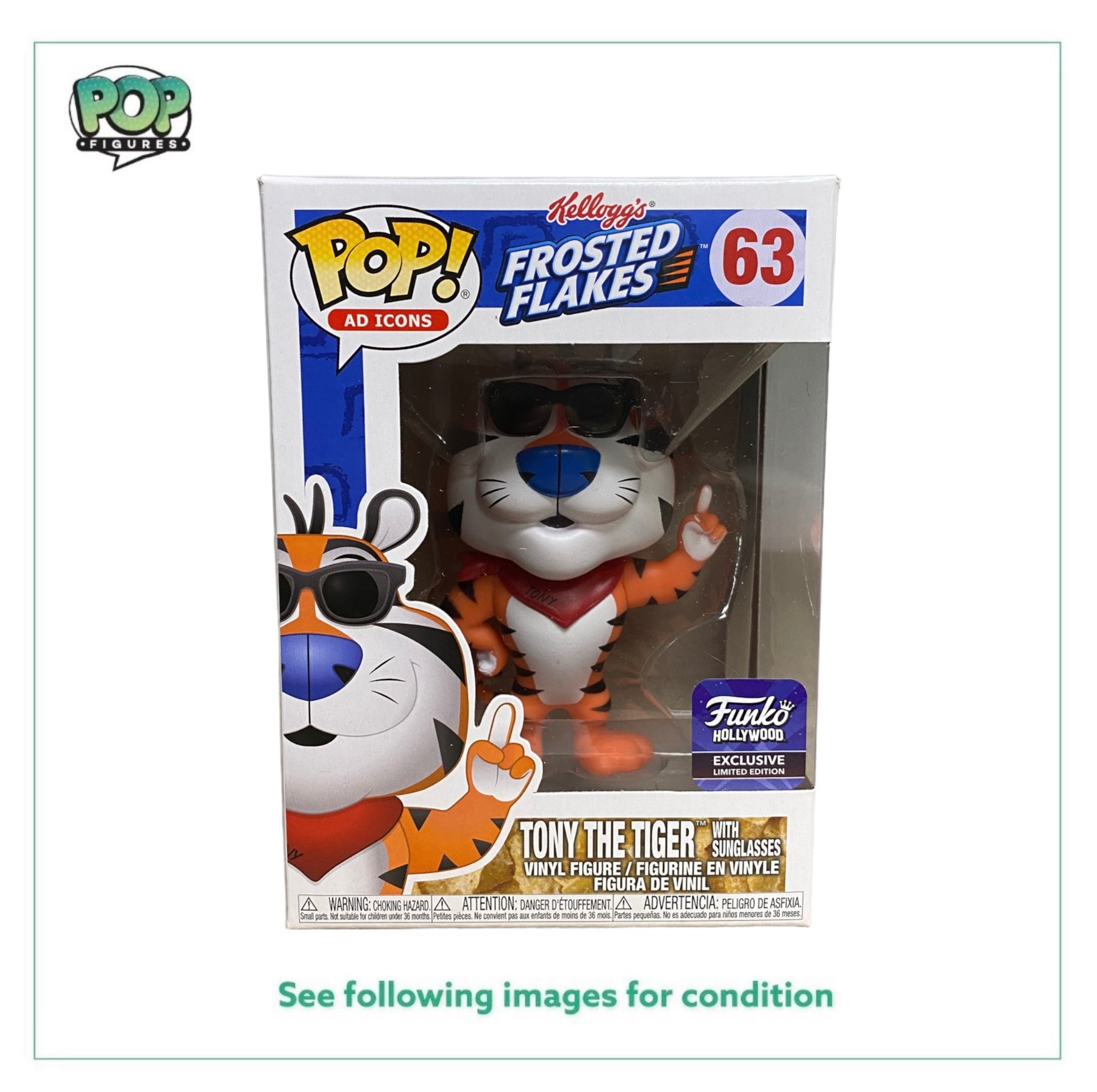 Tony the Tiger With Sunglasses #63 Funko Pop! - Ad Icons - Funko Hollywood Exclusive -