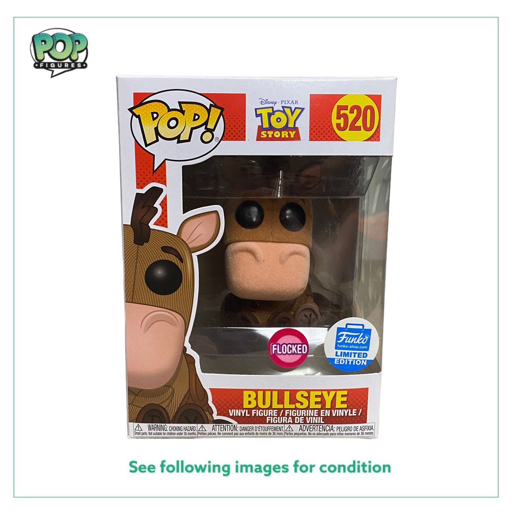 Bullseye #520 (Flocked) Funko Pop! - Toy Story - Funko Shop Exclusive -