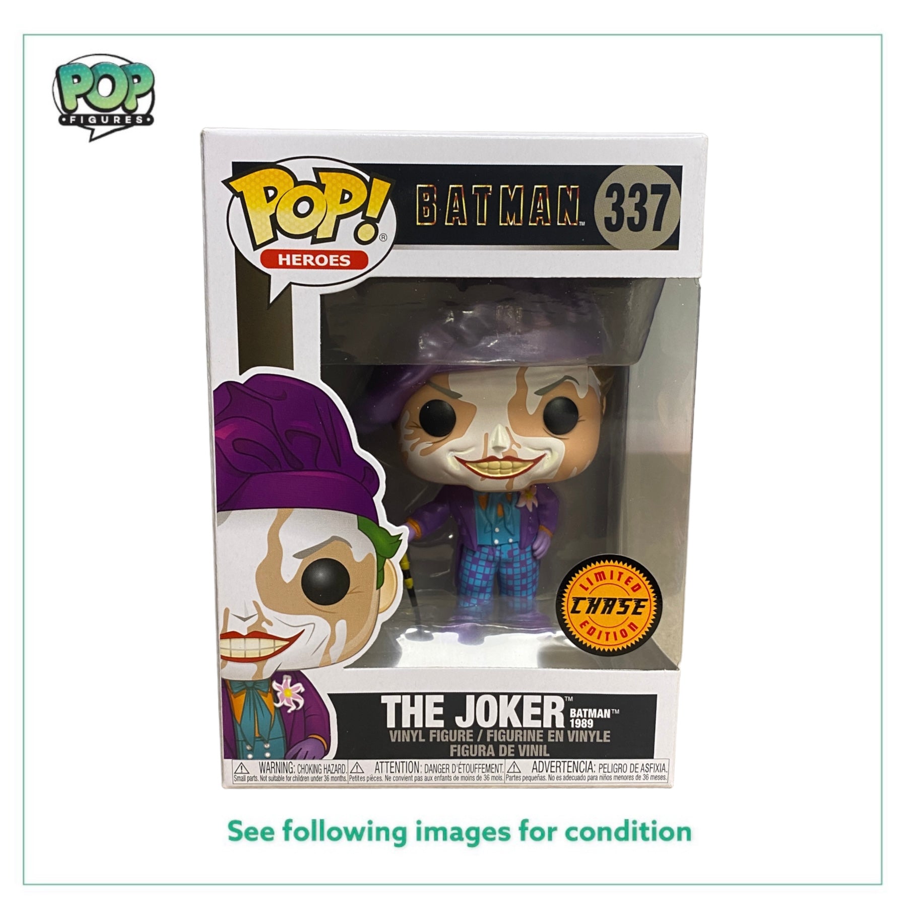 The Joker Batman 1989 #337 (w/ Beret Metallic Chase) Funko Pop! - Batman - 2021 Pop! -