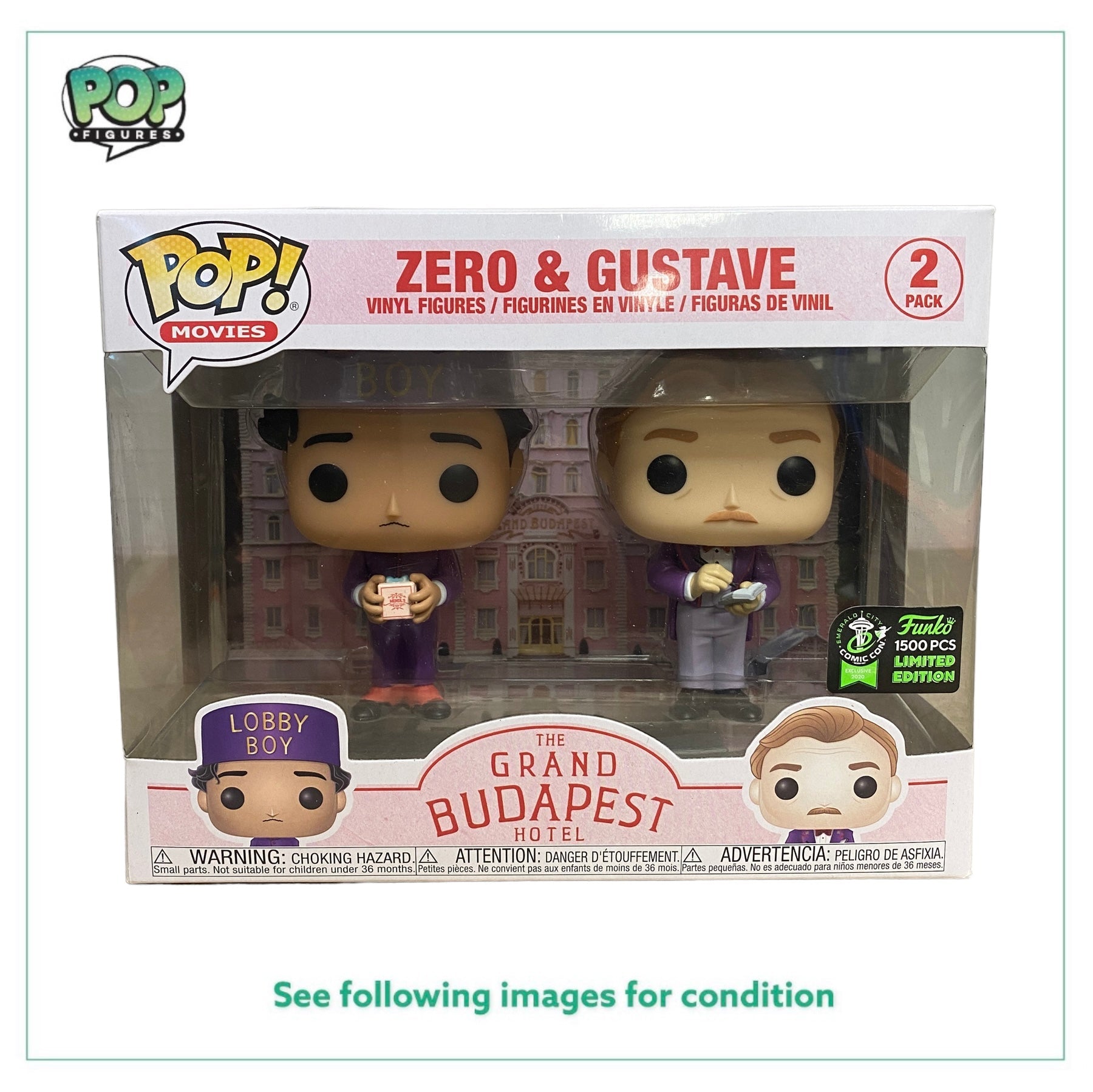 Zero & Gustave 2 Pack Funko Pop! - The Grand Budapest Hotel - ECCC 2020 Exclusive