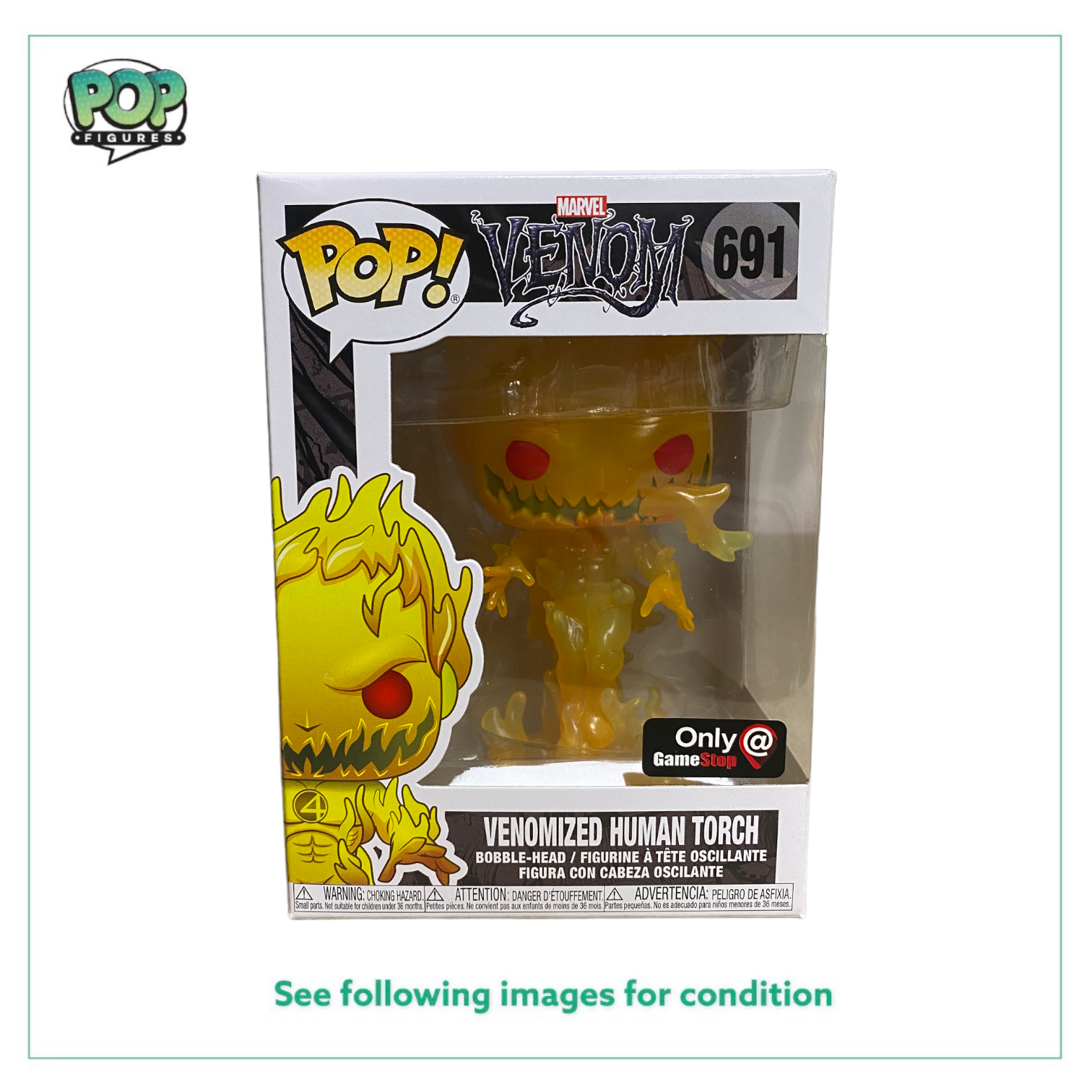 Venomized Human Torch #691 Funko Pop! - Venom - GameStop Exclusive -