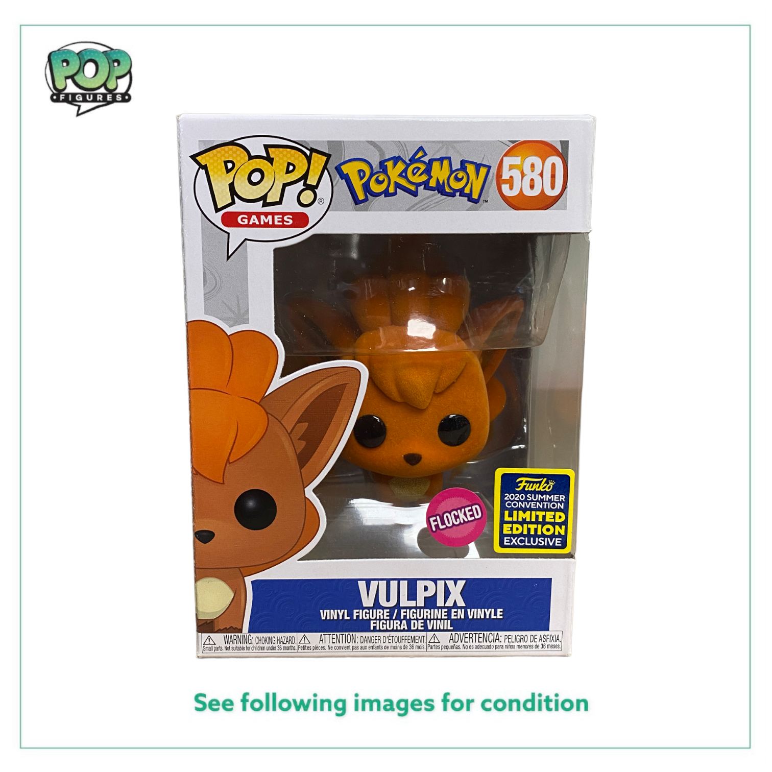 Vulpix #580 (Flocked) Funko Pop! - Pokemon - SDCC 2020 Shared Exclusive -