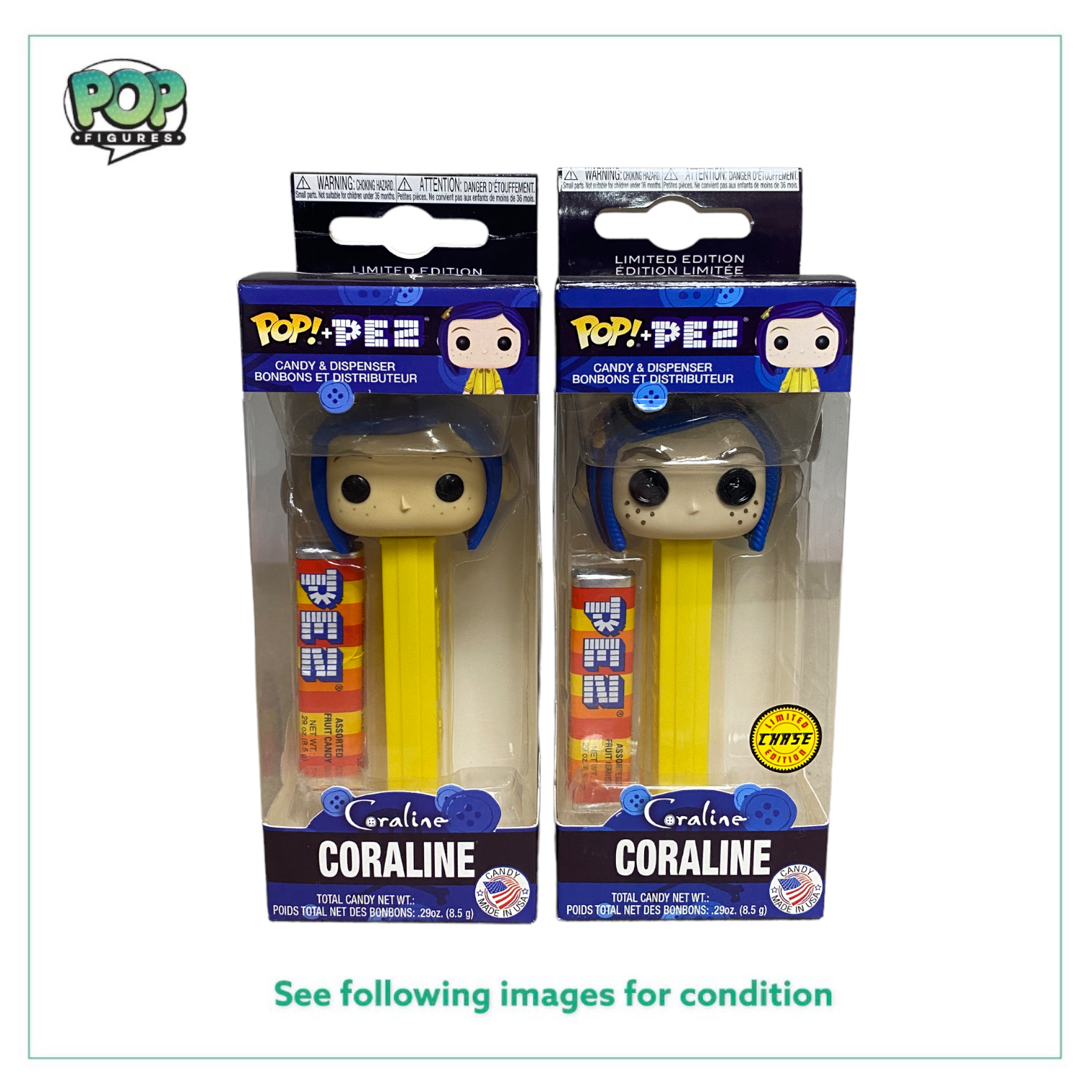 Coraline Common & Button Eyes Chase Funko Pop Pez! -