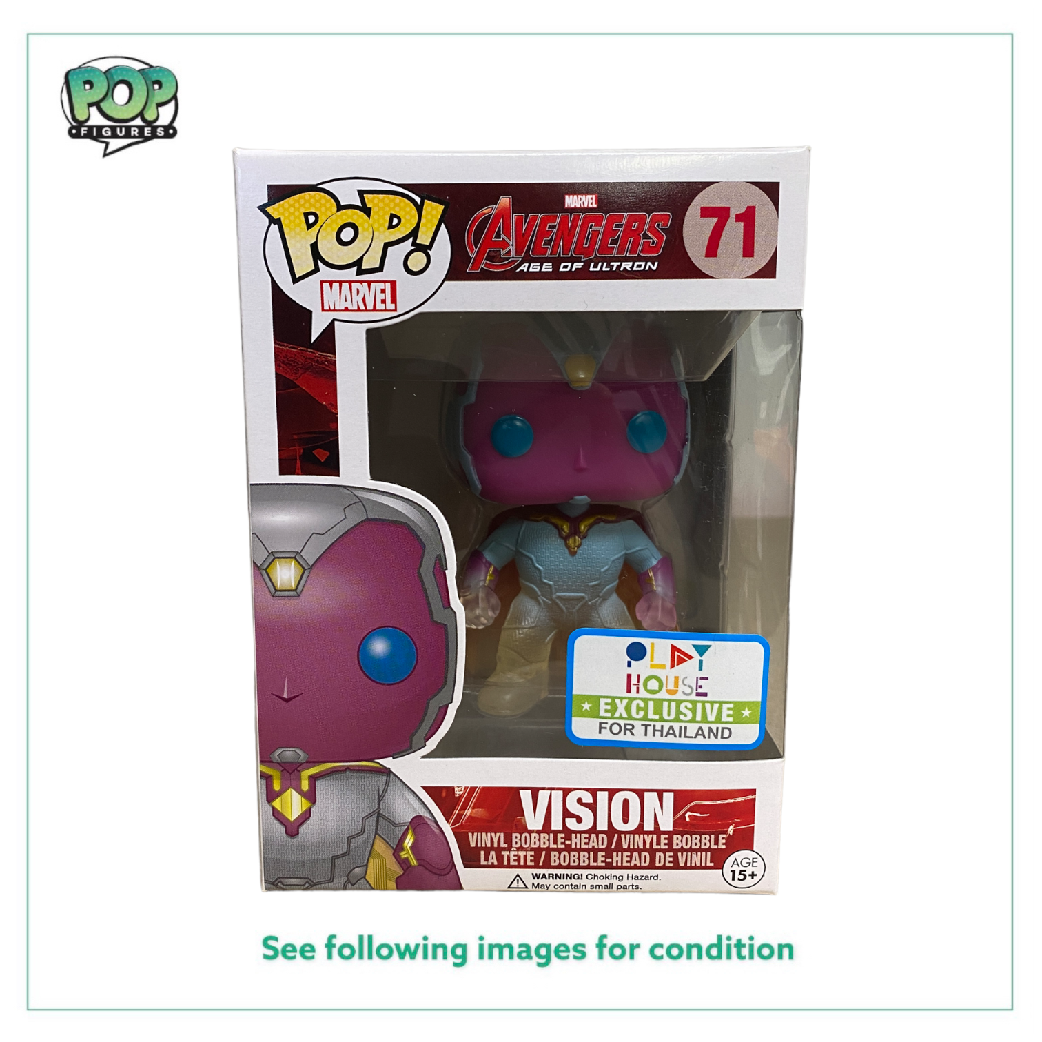 Vision #71 (Translucent) Funko Pop! - Avengers Age Of Ultron - Play House Thailand Exclusive -