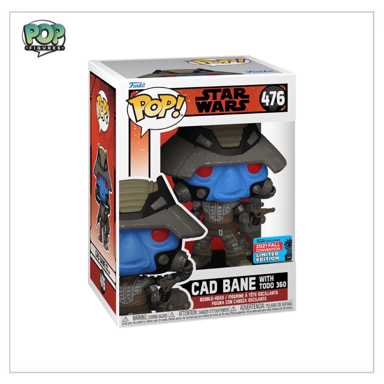 Cad Bane With Todo 360 #476 Funko Pop! -  Star Wars The Bad Batch - NYCC 2021 Shared Exclusive