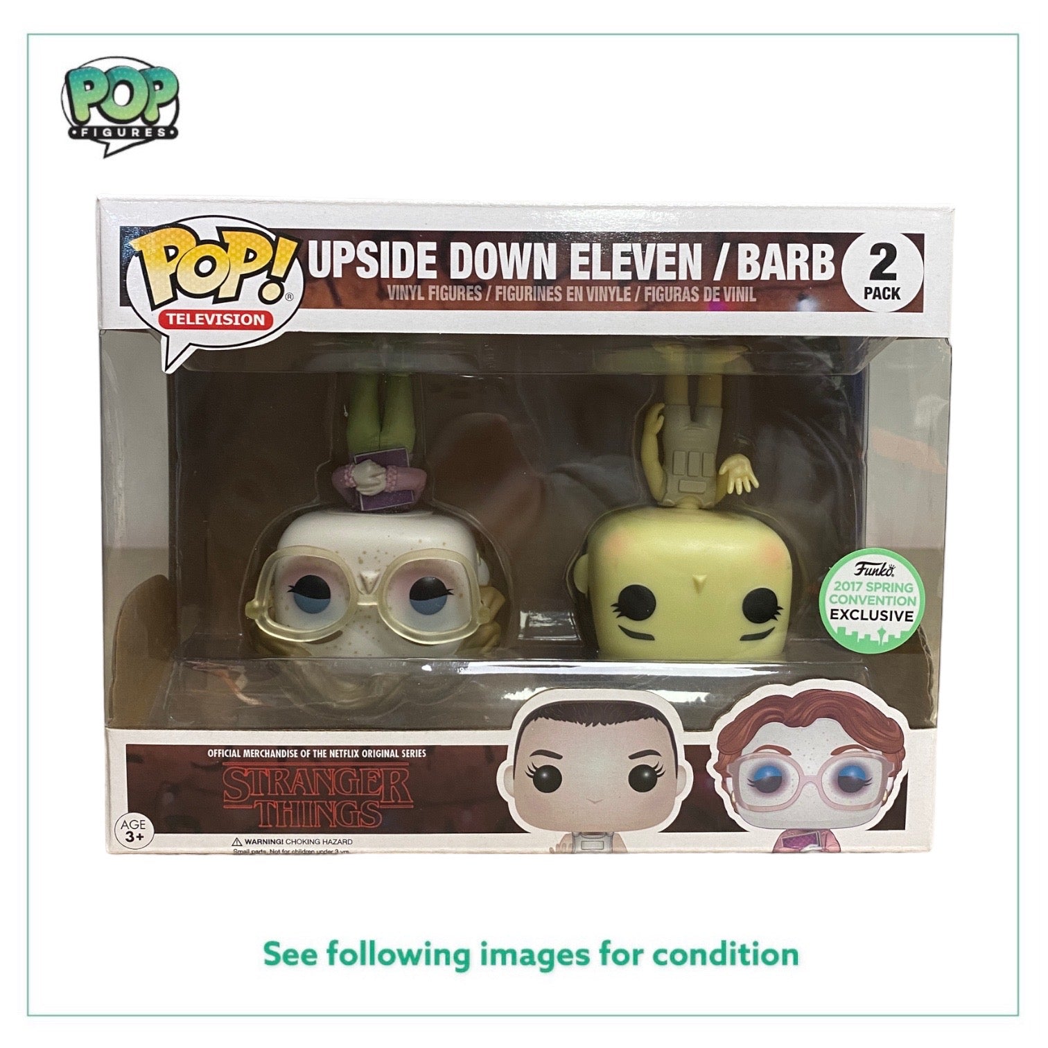 Upside Down Eleven / Barb 2 Pack Funko Pop! - Stranger Things - ECCC 2017 Shared Exclusive -