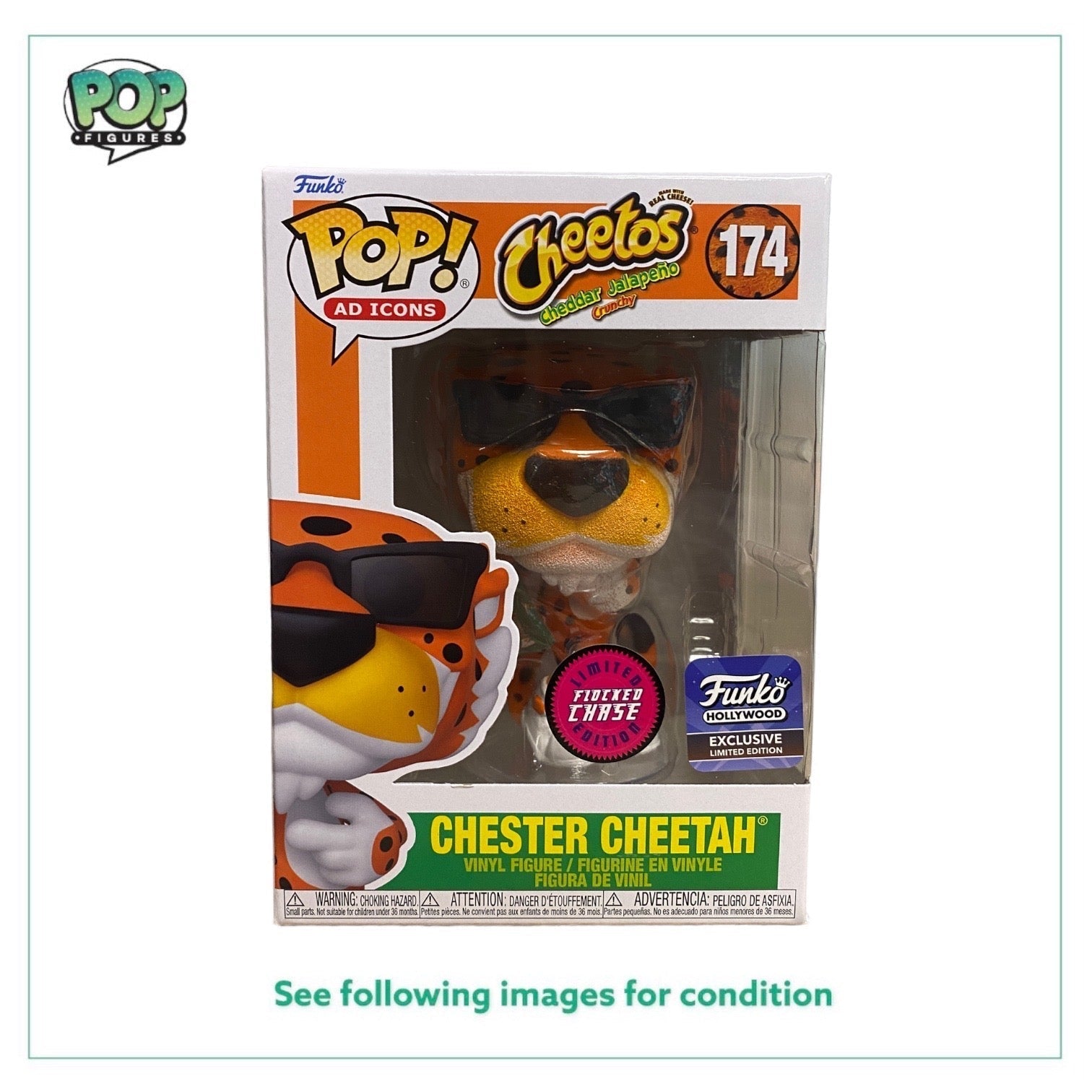 Chester Cheetah #174 (w/ Cheddar Jalapeno Cheetos - Flocked Chase) Funko Pop! - Ad Icons - Funko Hollywood Exclusive -