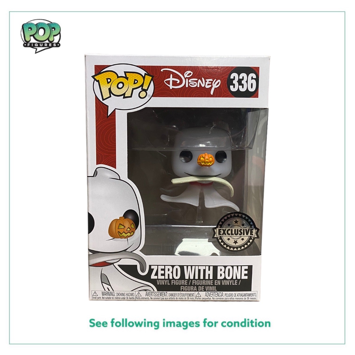 Zero With Bone #336 Funko Pop! - The Nightmare Before Christmas - Exclusive -